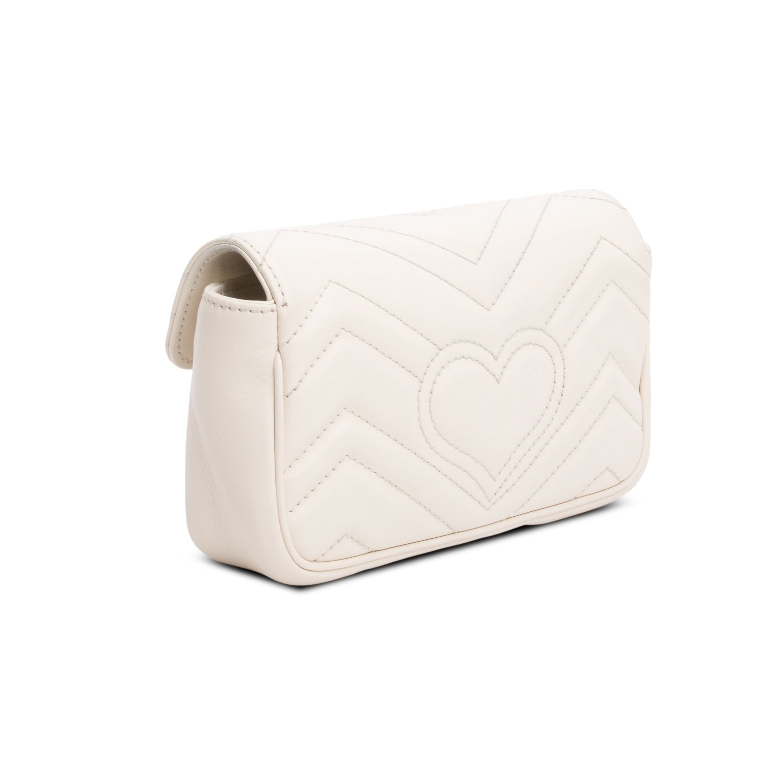 Gucci Cream GG Marmont Matelasse Leather Super Mini Bag