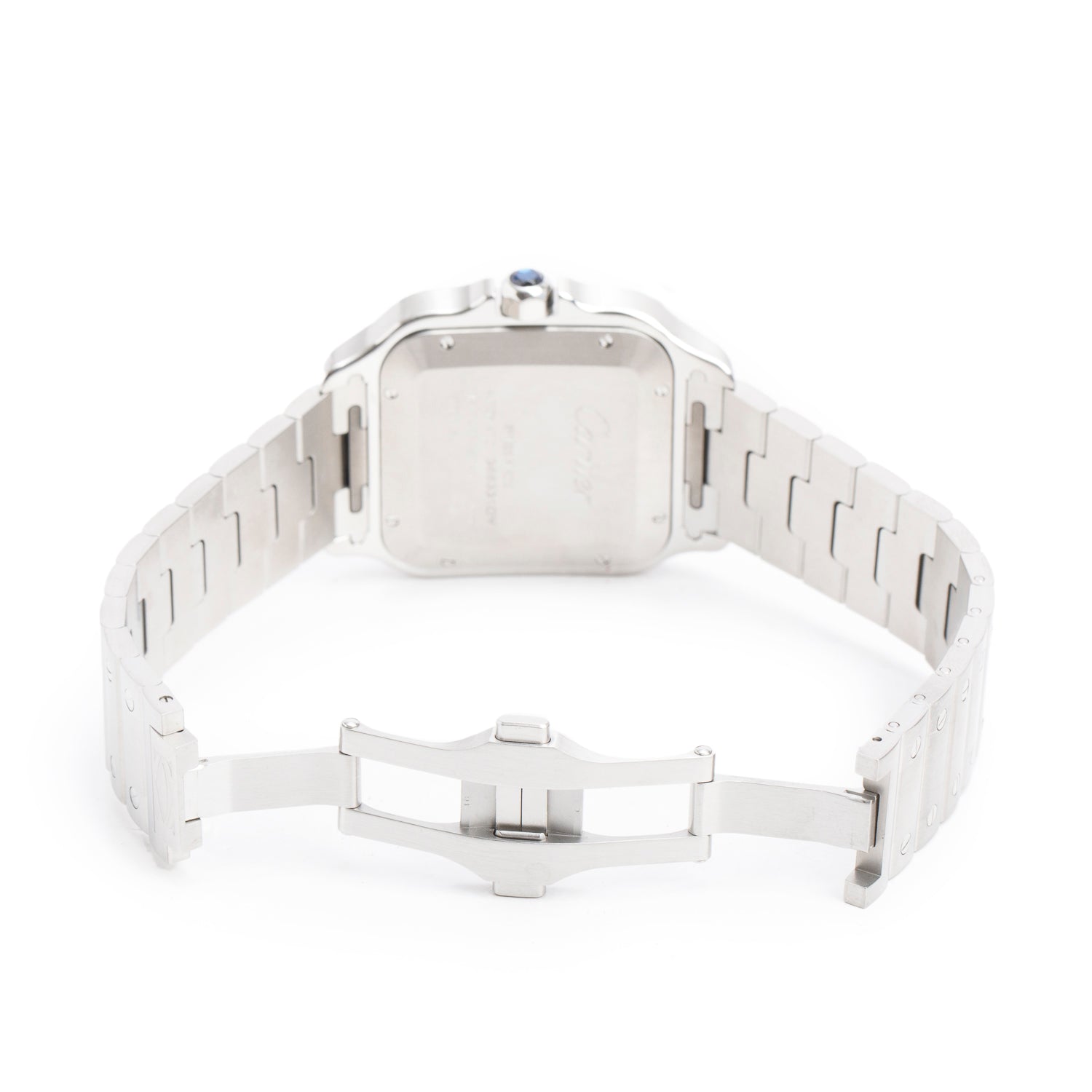 Cartier Stainless Steel Santos de Cartier Automatic Watch, Large Model Brown Dial 4072 w/ Box, Papers & Extra Strap