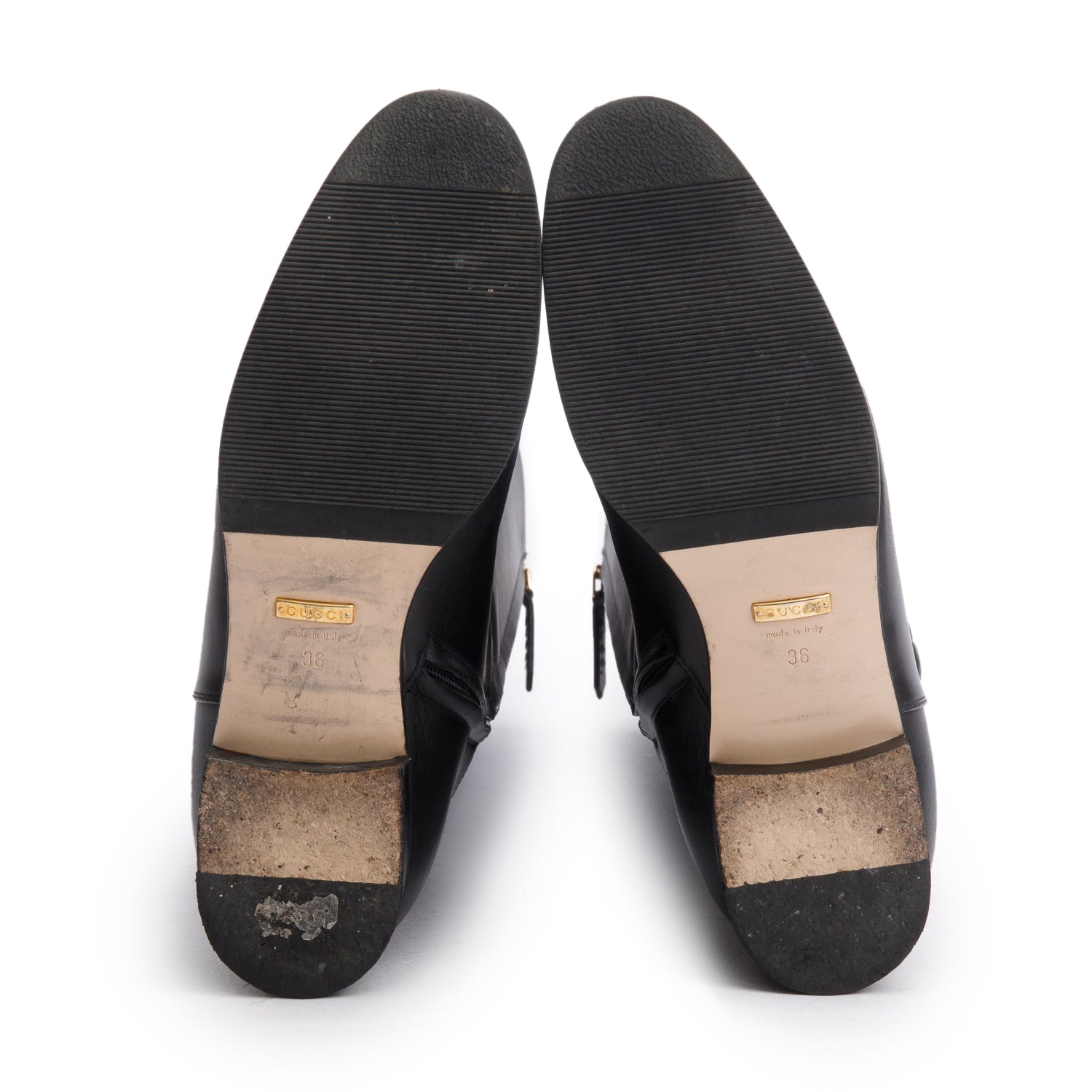 Gucci Black Calfskin Buttons Lifford Knee High Boots, Size 36 w/ Box