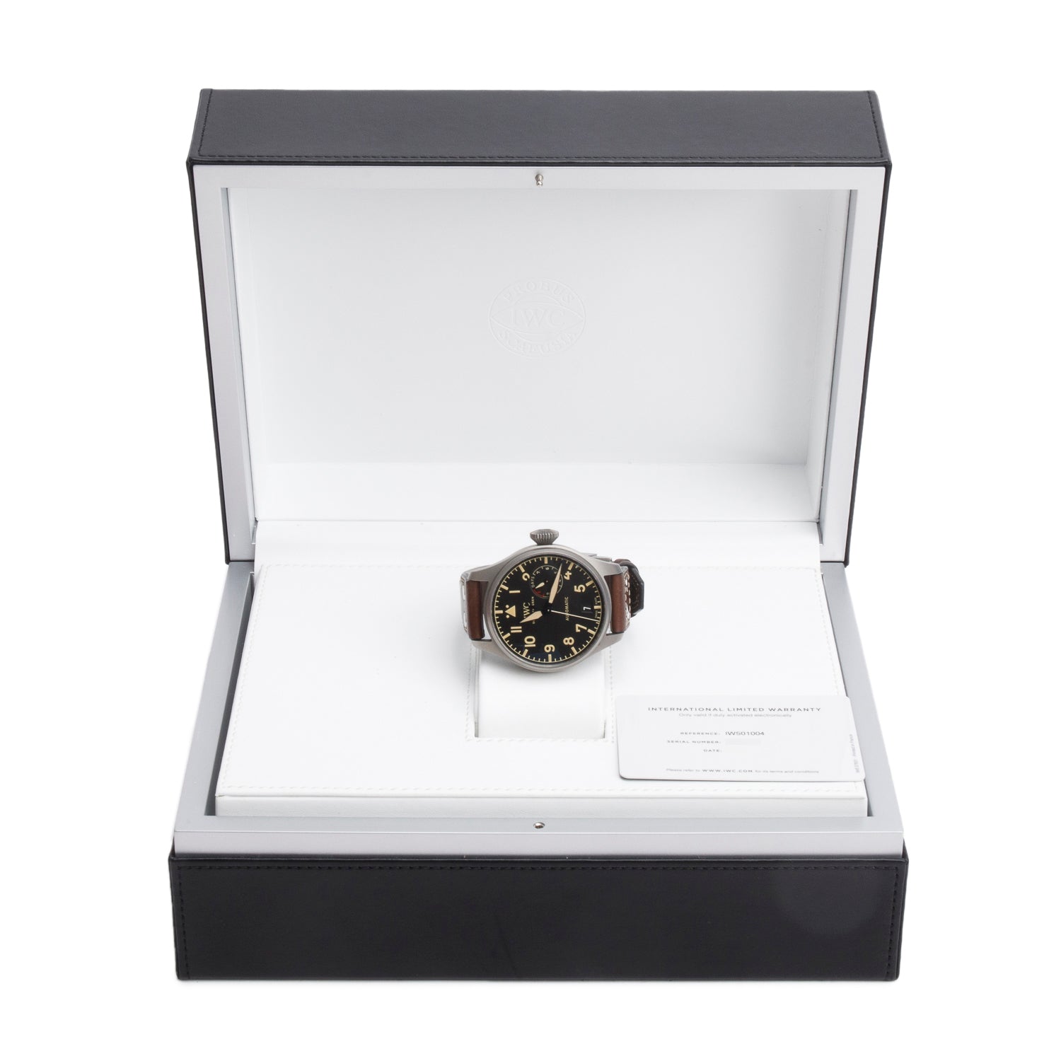 IWC Titanium Big Pilot 46.2 MM Automatic Watch Black Dial IW501004 w/ Box & Papers