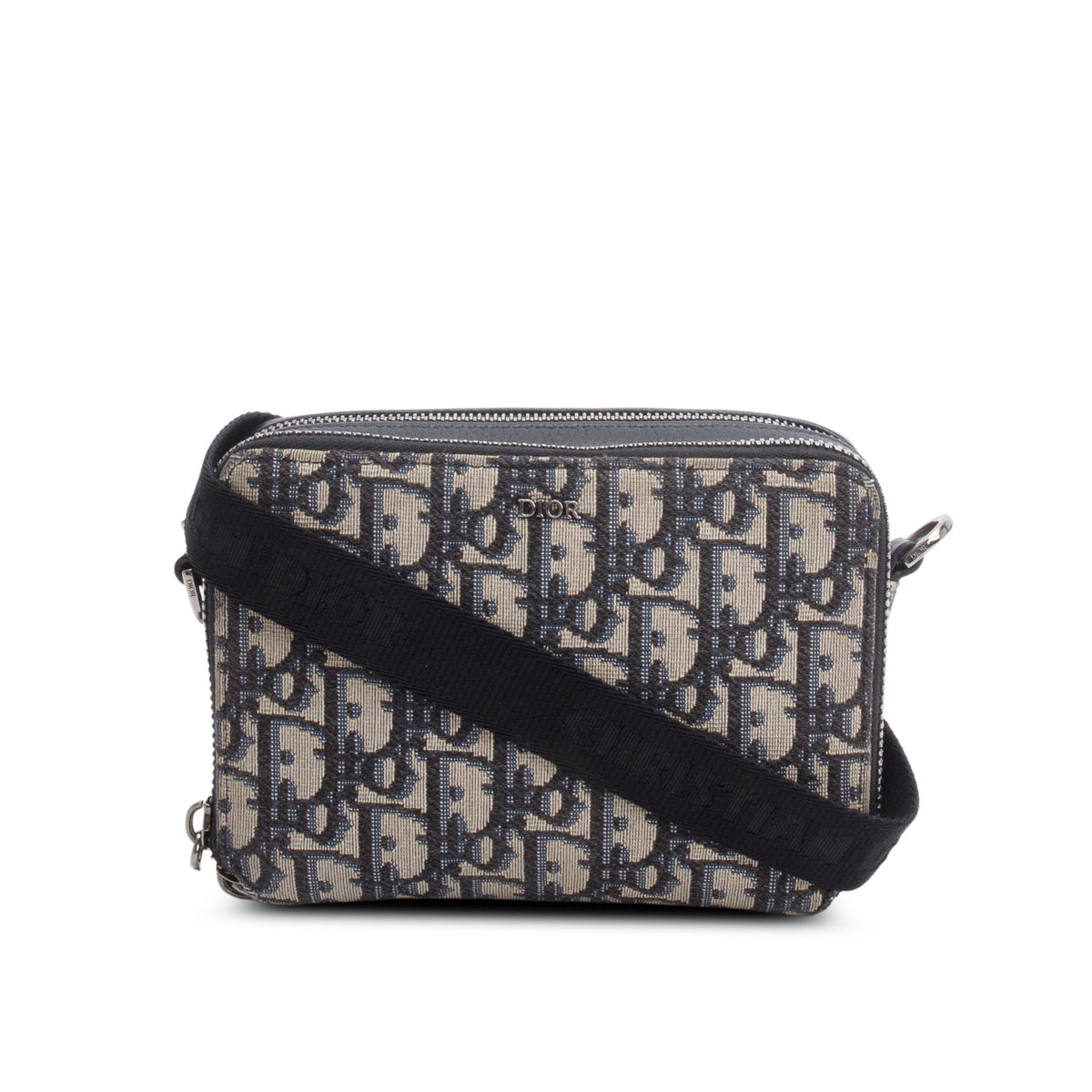 Christion Dior 2020 Oblique Jacquard Zipped Pouch Crossbody w/ Box