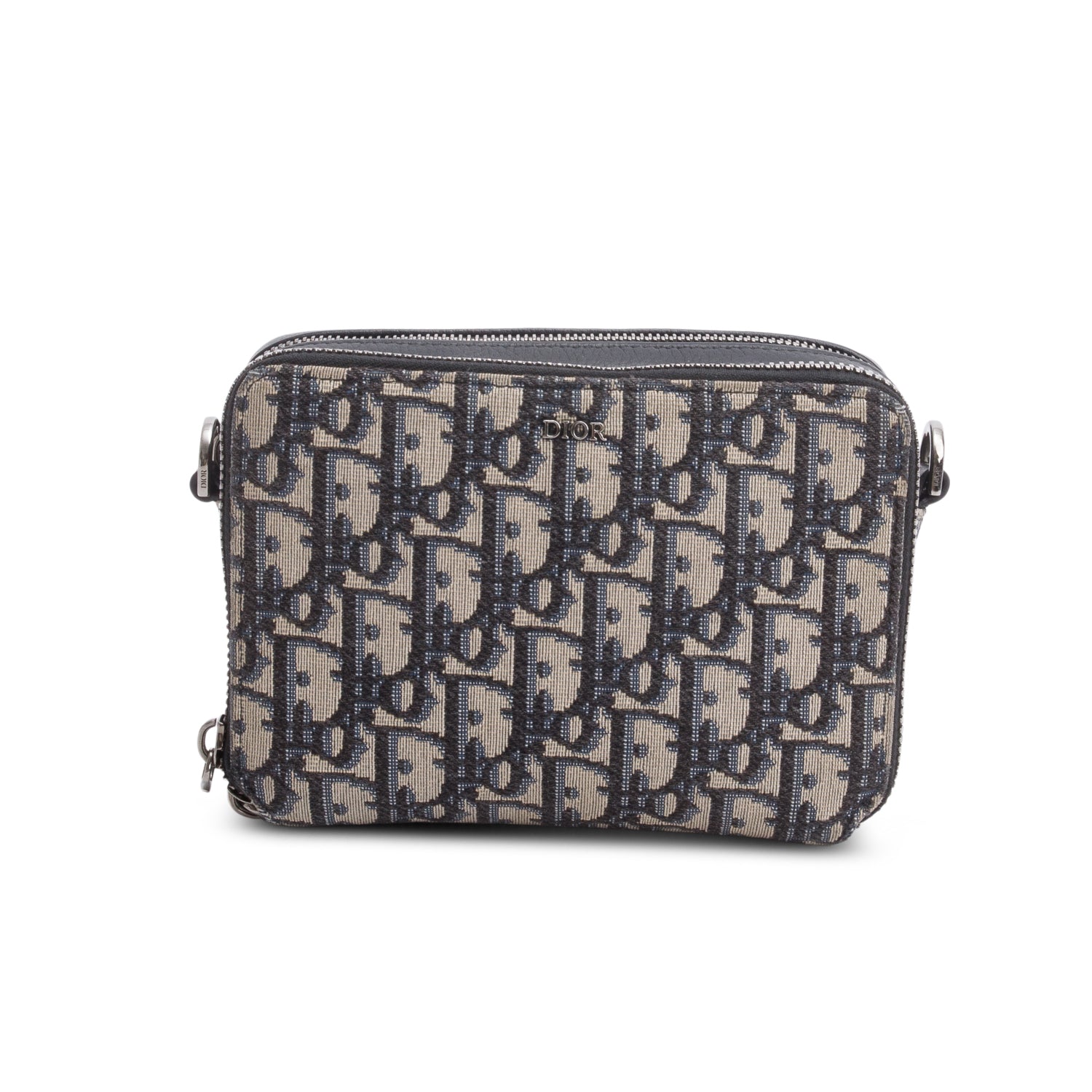 Christion Dior 2020 Oblique Jacquard Zipped Pouch Crossbody w/ Box & Strap