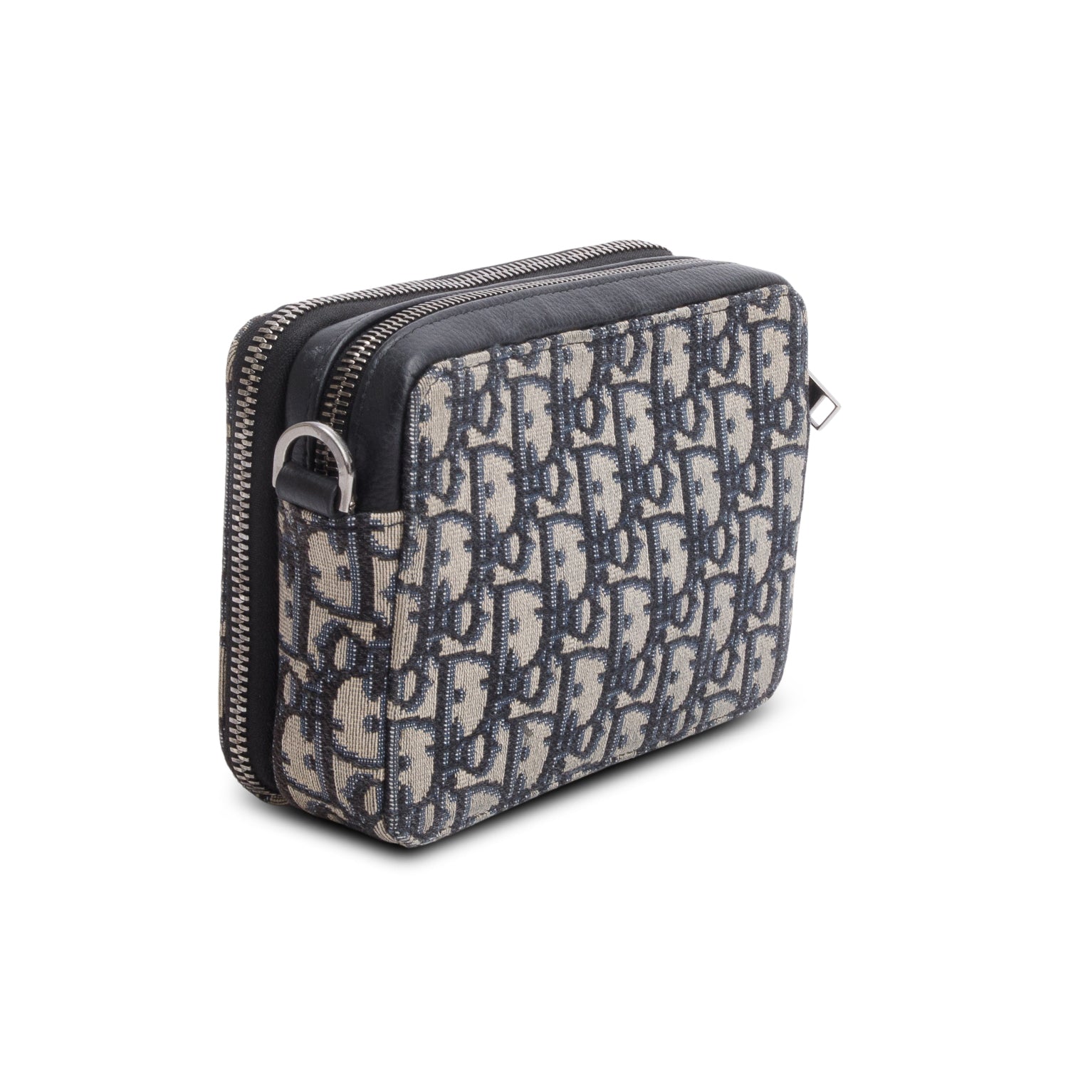 Christion Dior 2020 Oblique Jacquard Zipped Pouch Crossbody w/ Box & Strap