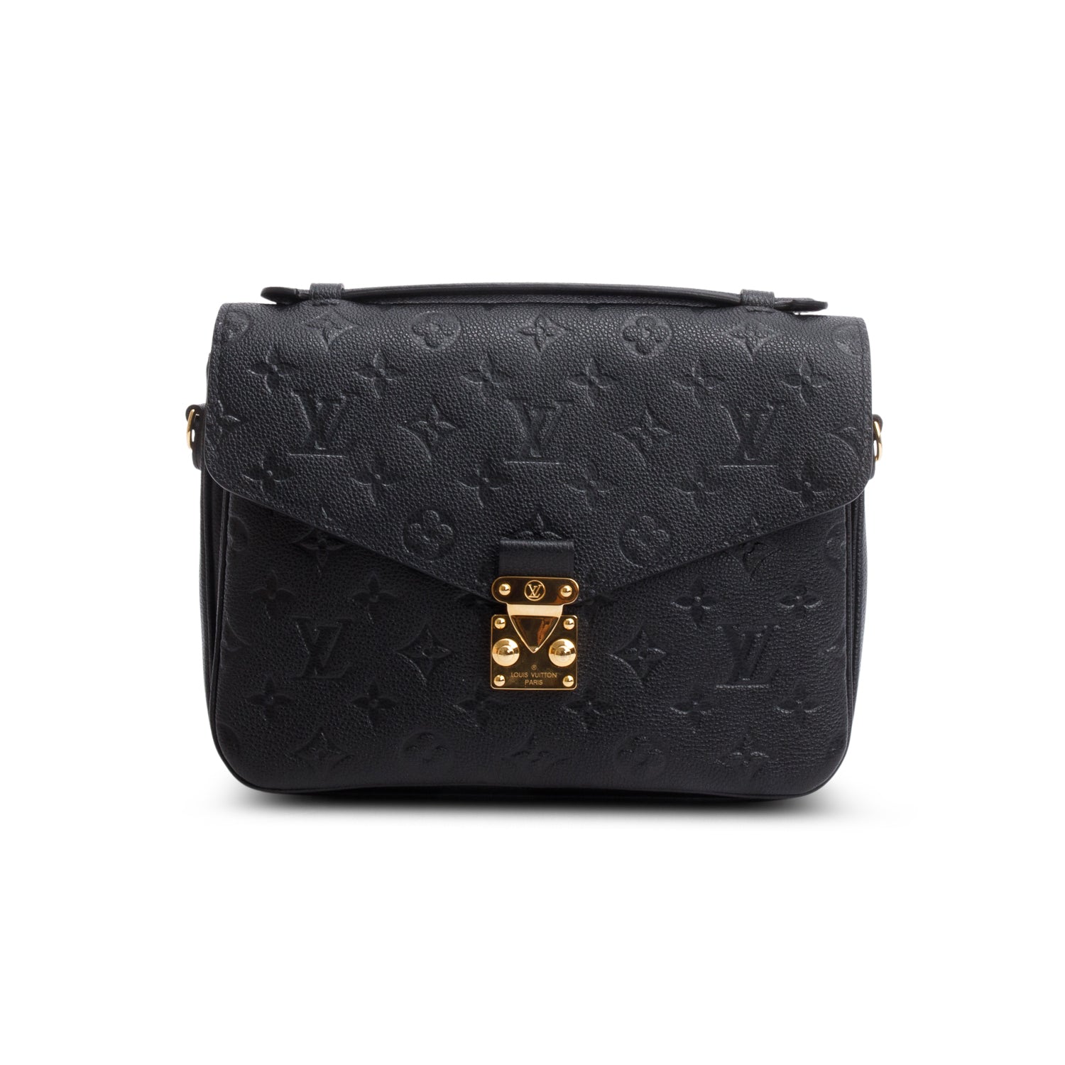 Louis Vuitton Black Monogram Empreinte Leather Pochette Metis w/ Box