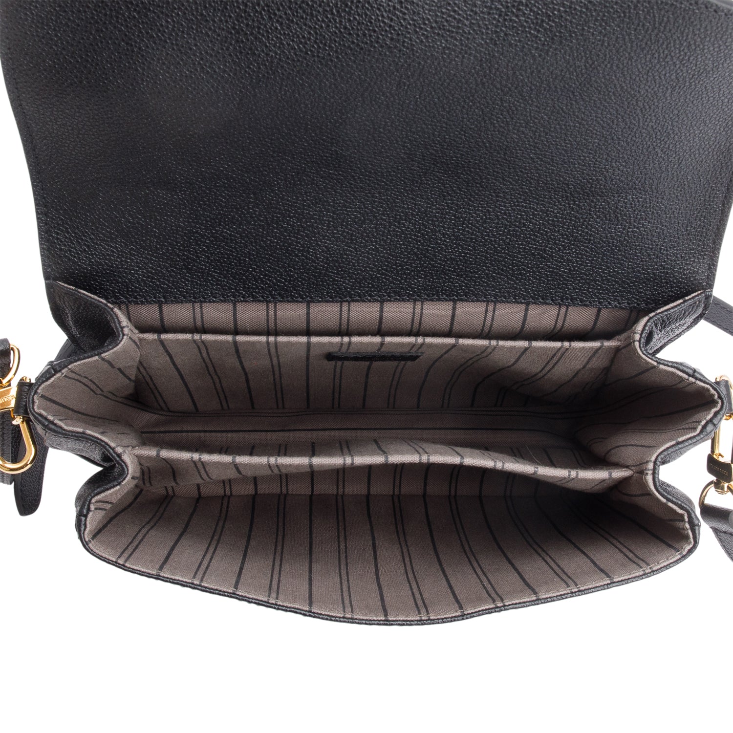 Louis Vuitton Black Monogram Empreinte Leather Pochette Metis w/ Box
