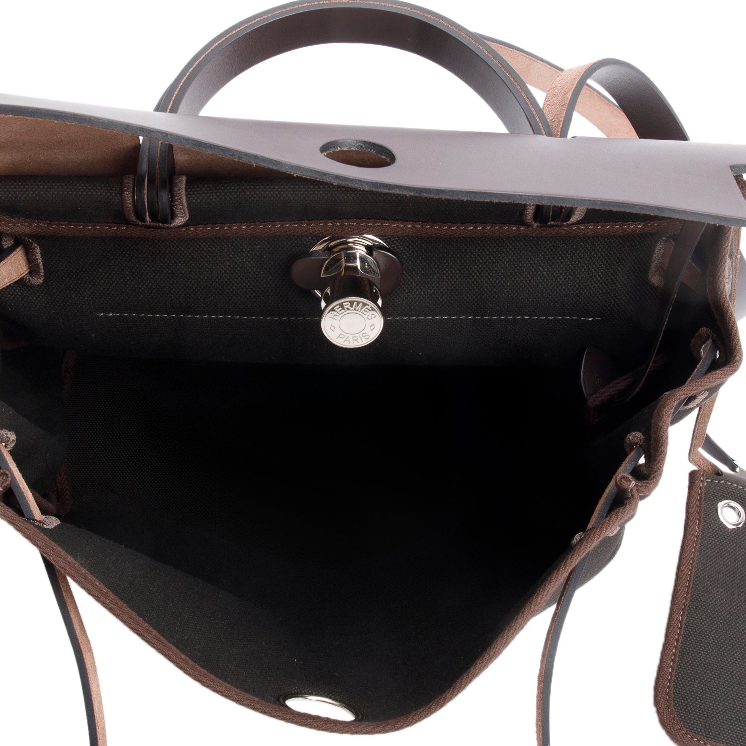 Hermes 2024 Dark Bronze/Ebene Toile Militaire Vache Hunter Herbag Zip 31 w/ Box & Receipt