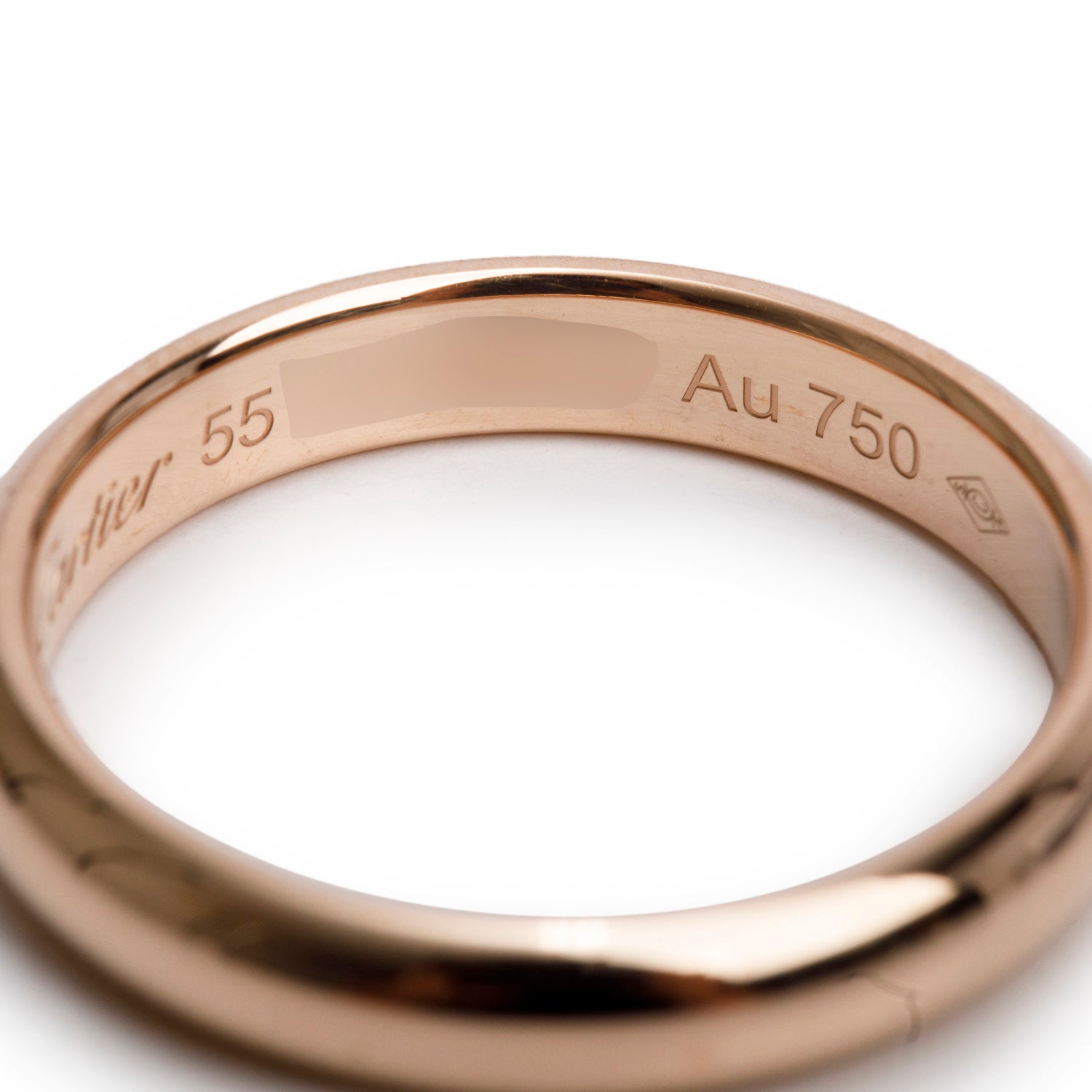 Cartier 18k Rose Gold 1895 3.5 MM Wedding Band Ring, Size 55 7.25
