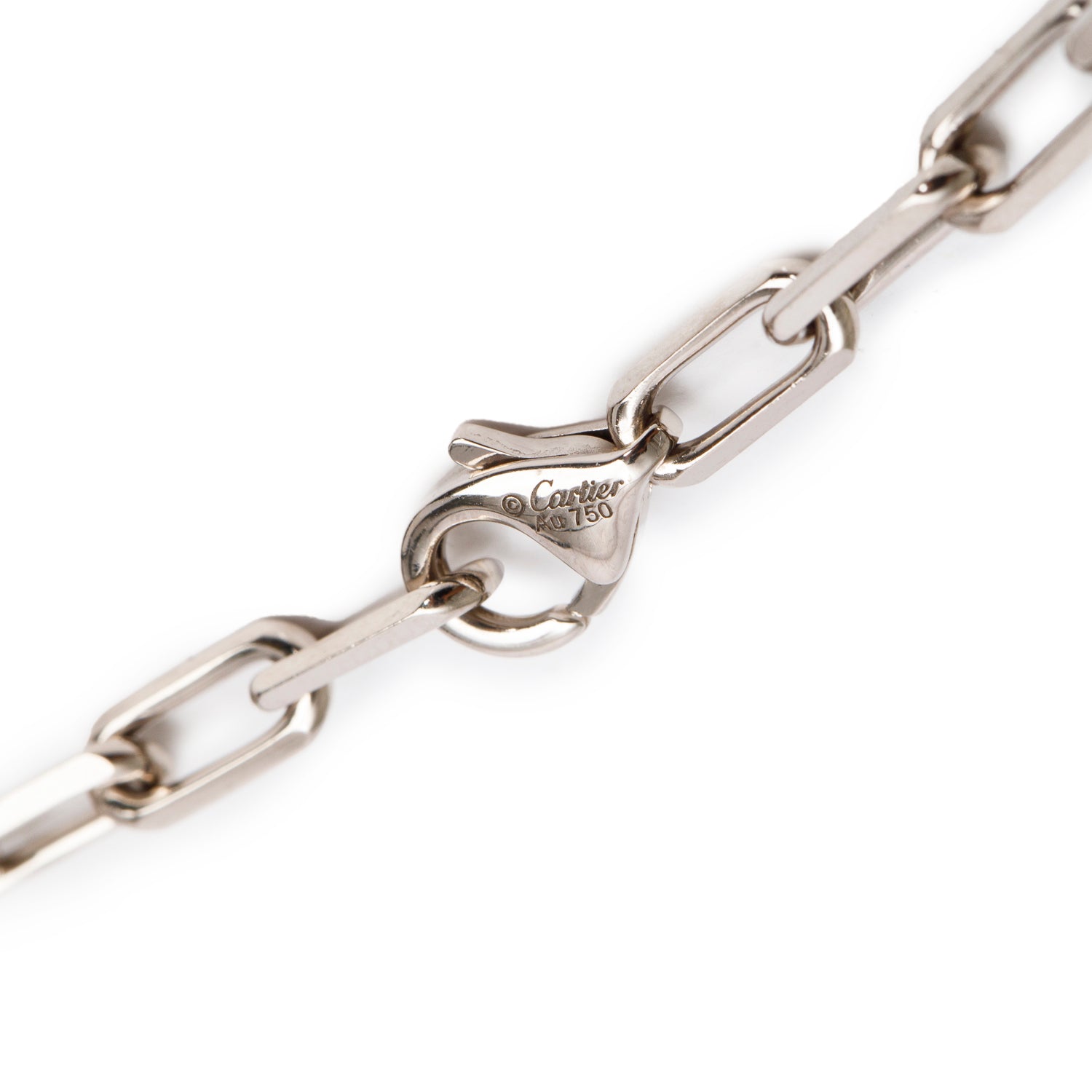 Cartier 18k White Gold Santos de Cartier Chain Necklace, Small Model w/ Box
