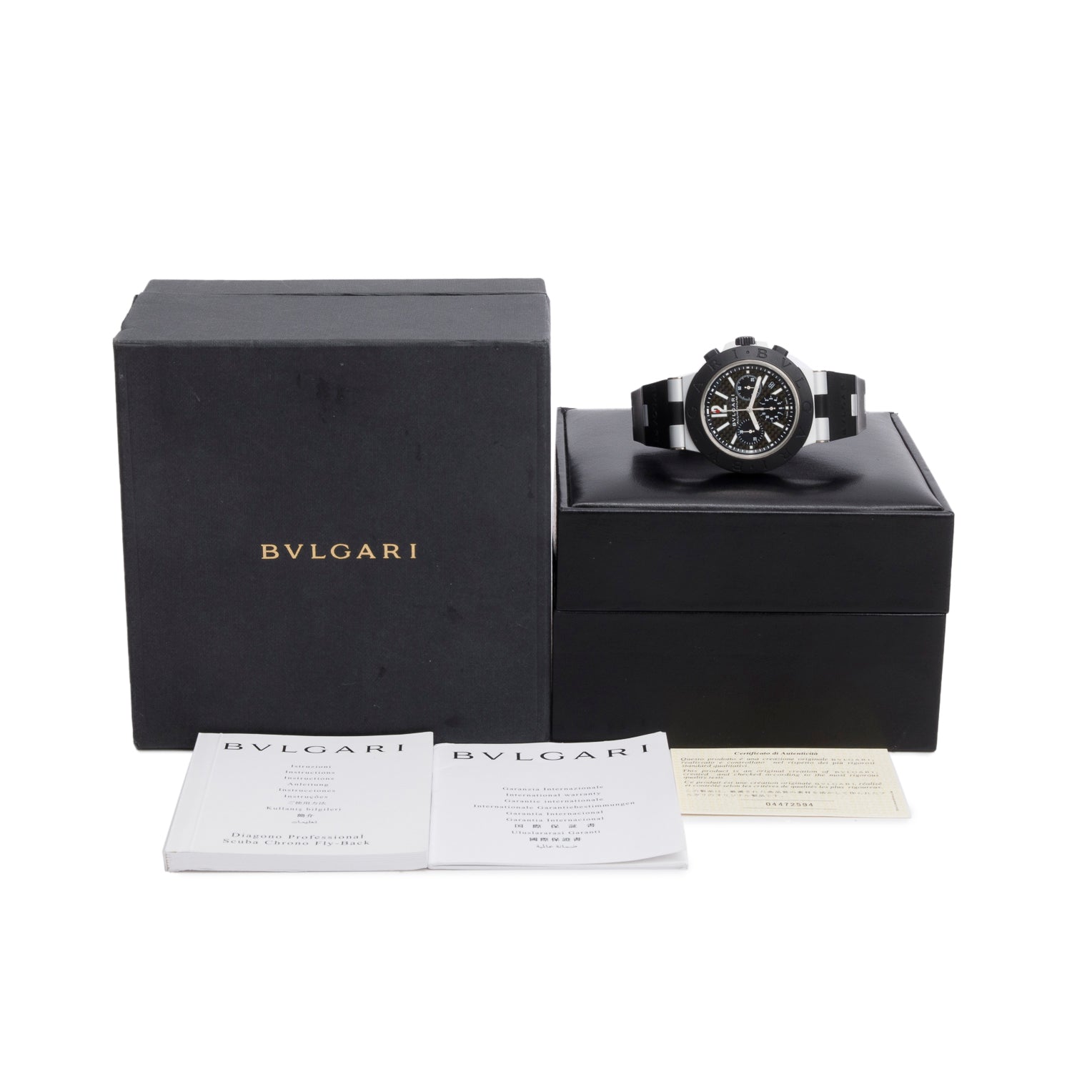 BVLGARI Aluminum 44 MM Chronograph Automatic Watch w/ Box & Papers
