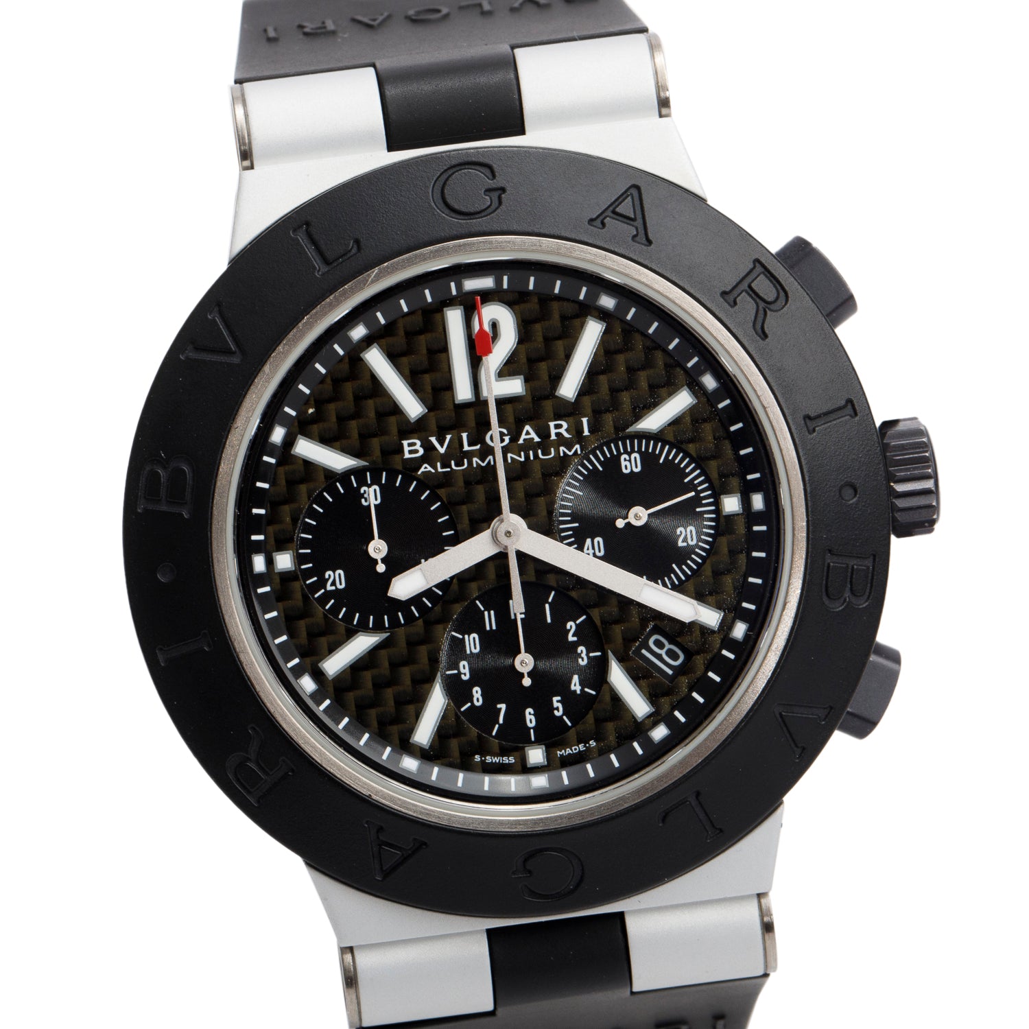 BVLGARI Aluminum 44 MM Chronograph Automatic Watch w/ Box & Papers