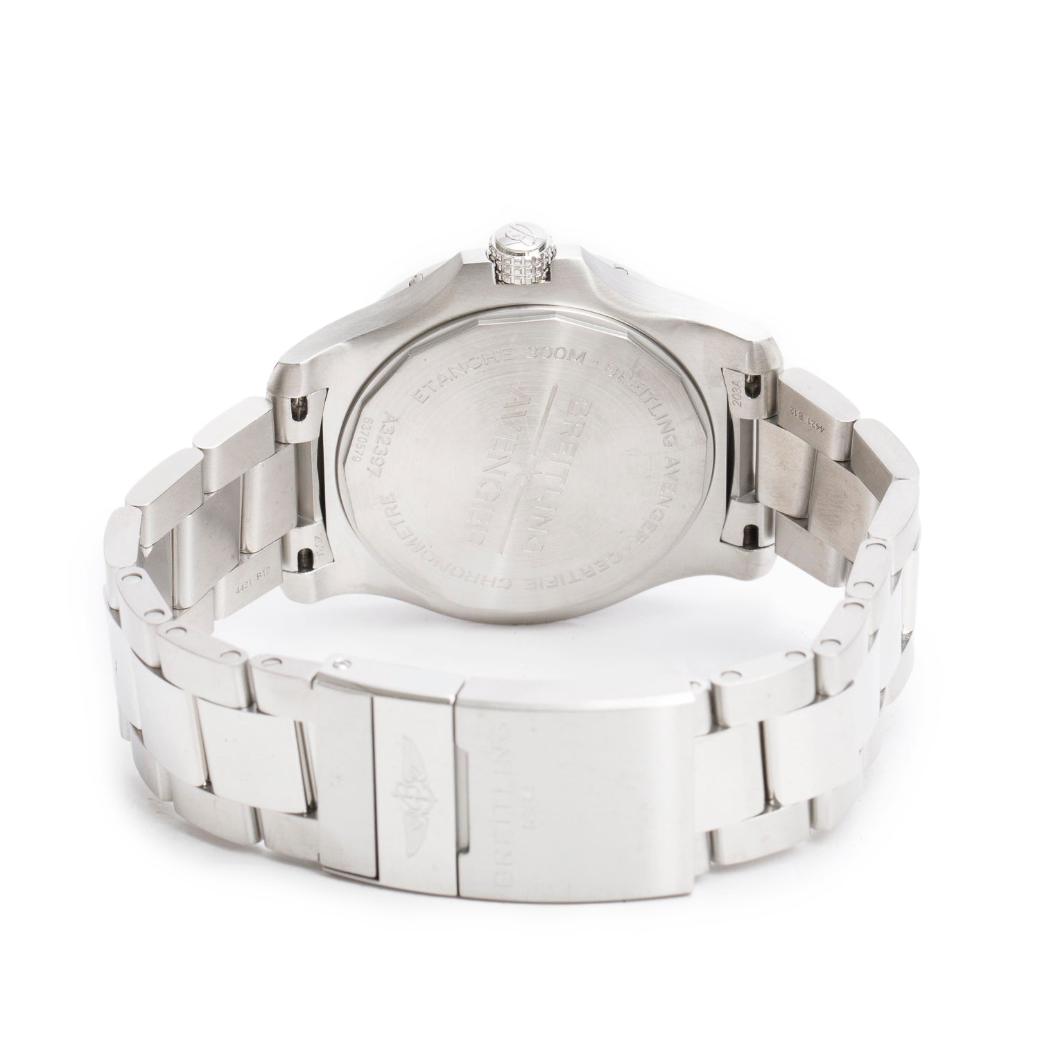 Breitling Stainless Steel Avenger 43 MM Automatic GMT Watch White Dial A32397 w/ Box & Papers