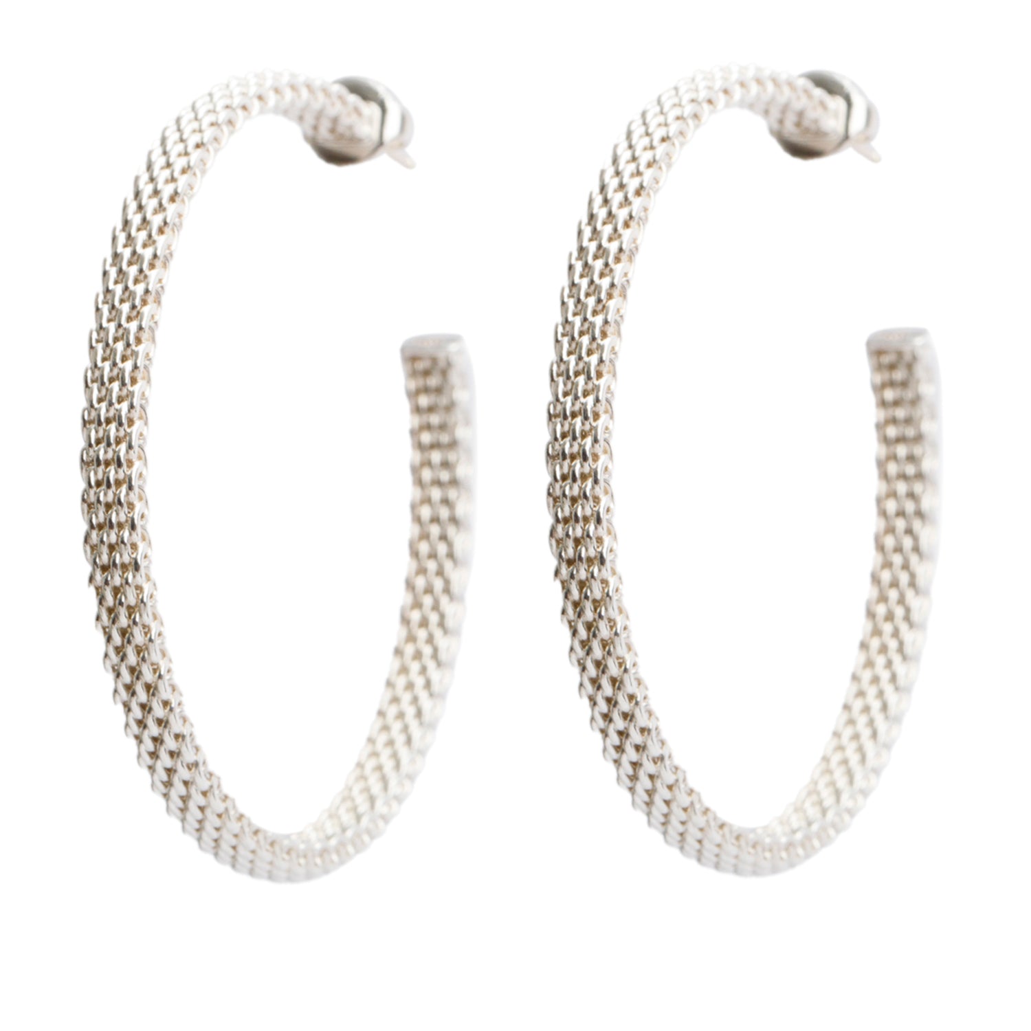 Tiffany & Co. Sterling Silver Somerset Large Hoop Earrings