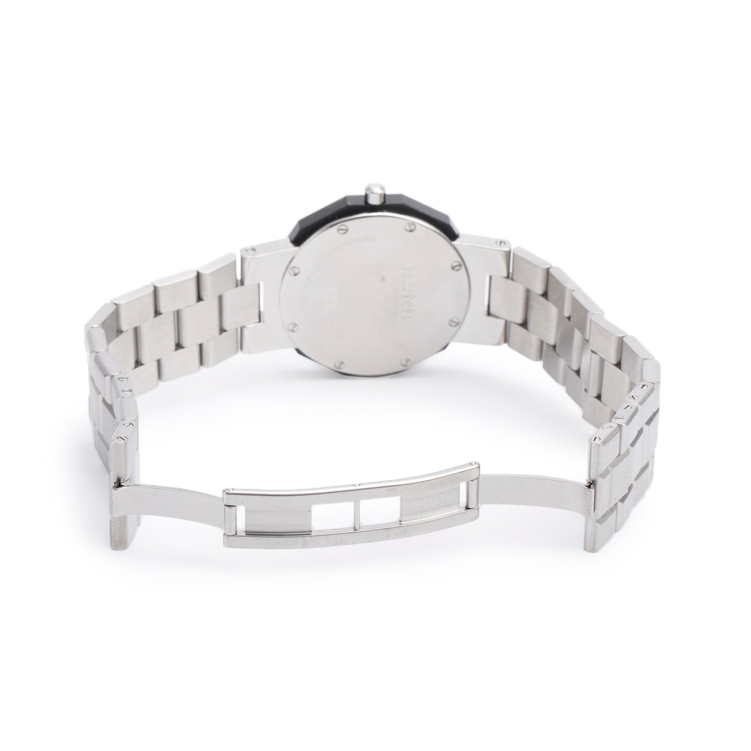 H.Stern Stainless Steel Sapphire Collection 34 MM Quartz Watch Black Diamond Dial