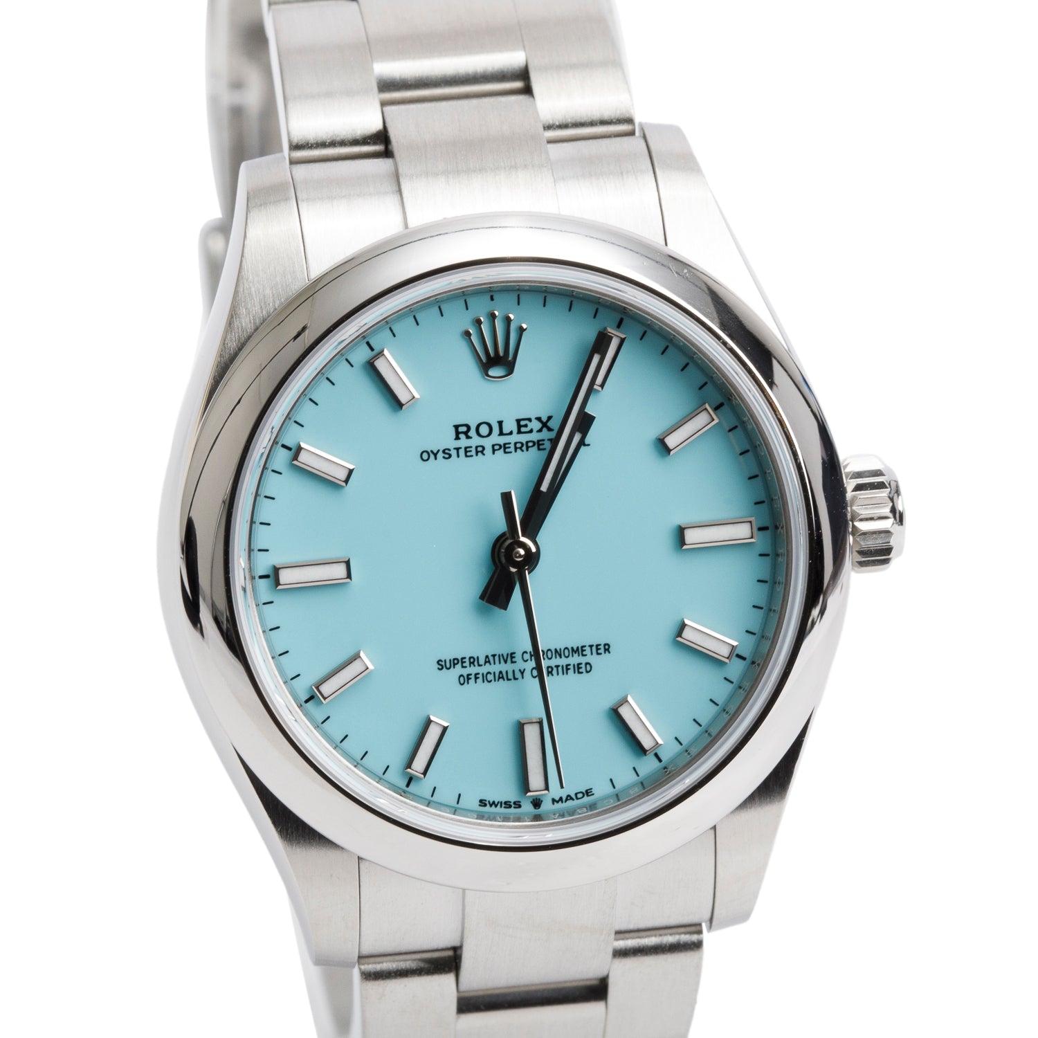 Rolex 2023 Stainless Steel Oyster Perpetual 31 MM Watch Tiffany Blue Dial 277200 w/ Box & Papers