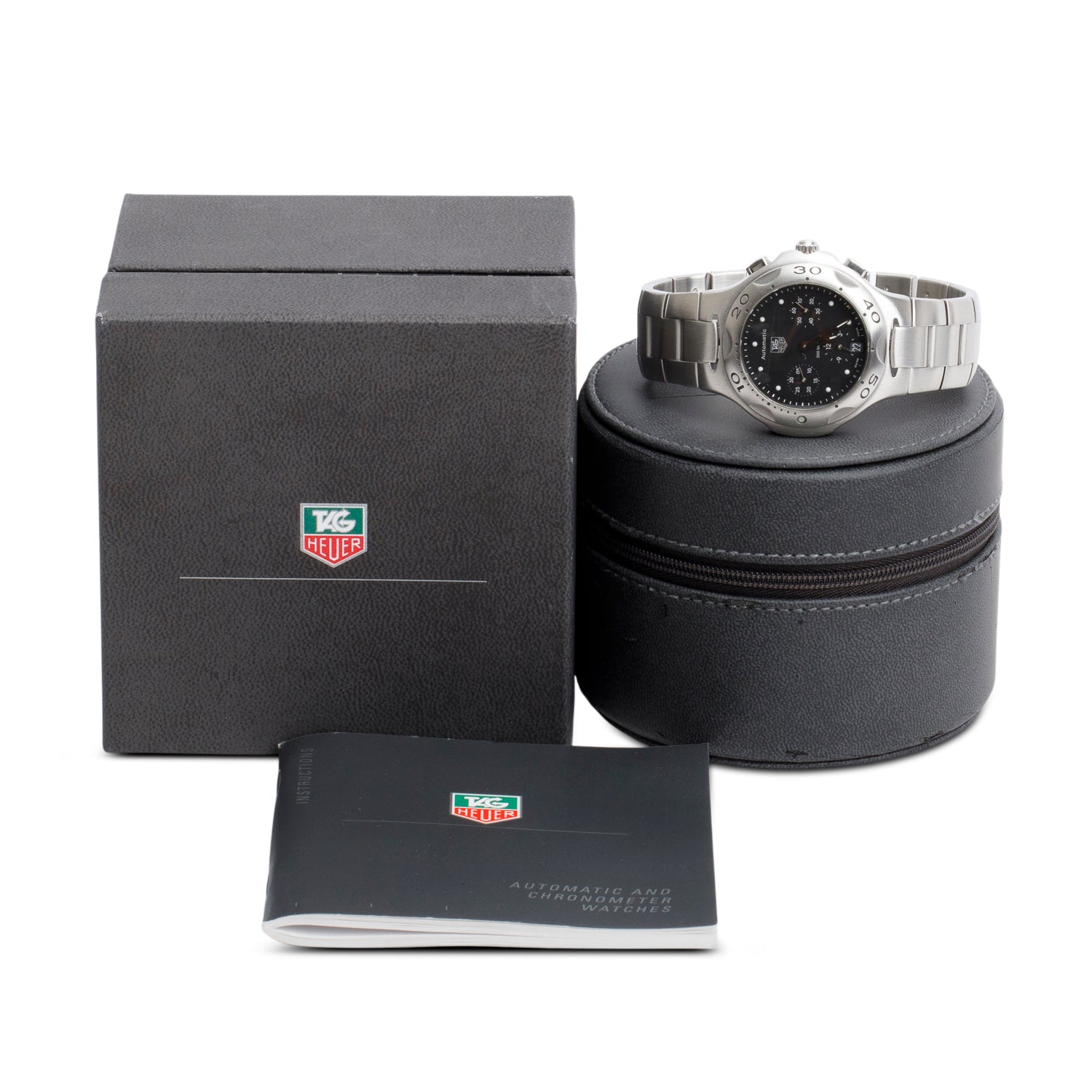 Tag Heuer Stainless Steel Kirium 38 MM Automatic Chronograph Watch Black Dial CL2110 w/ Box