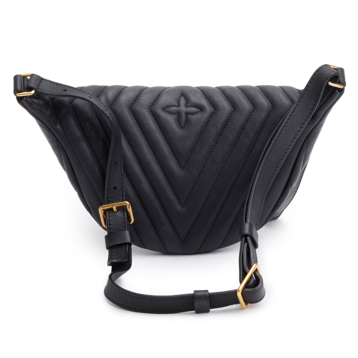 Louis Vuitton Black Cowhide Leather New Wave Belt Bag