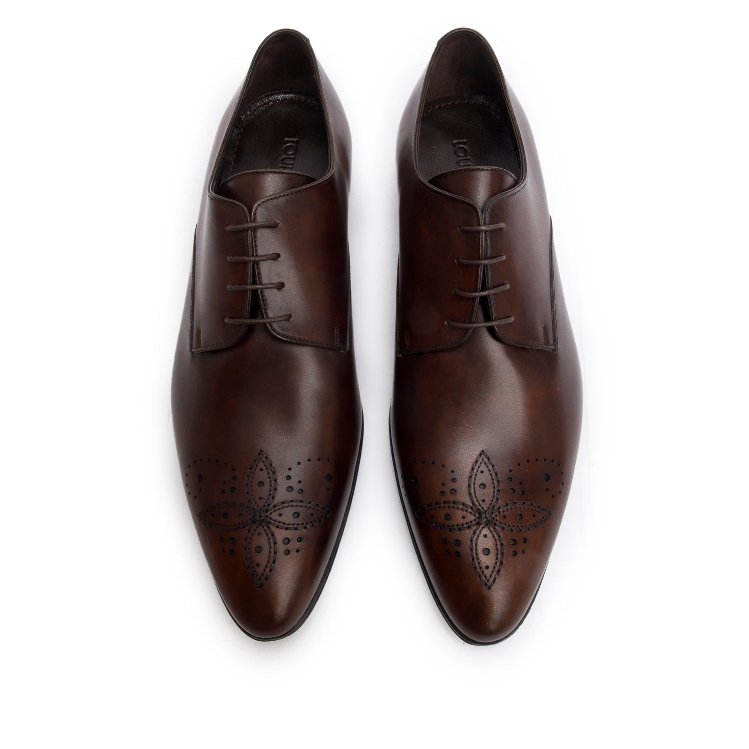 Louis Vuitton Brown Leather Mayflower Derby Shoes, Men's Size 8.5 w/ Box