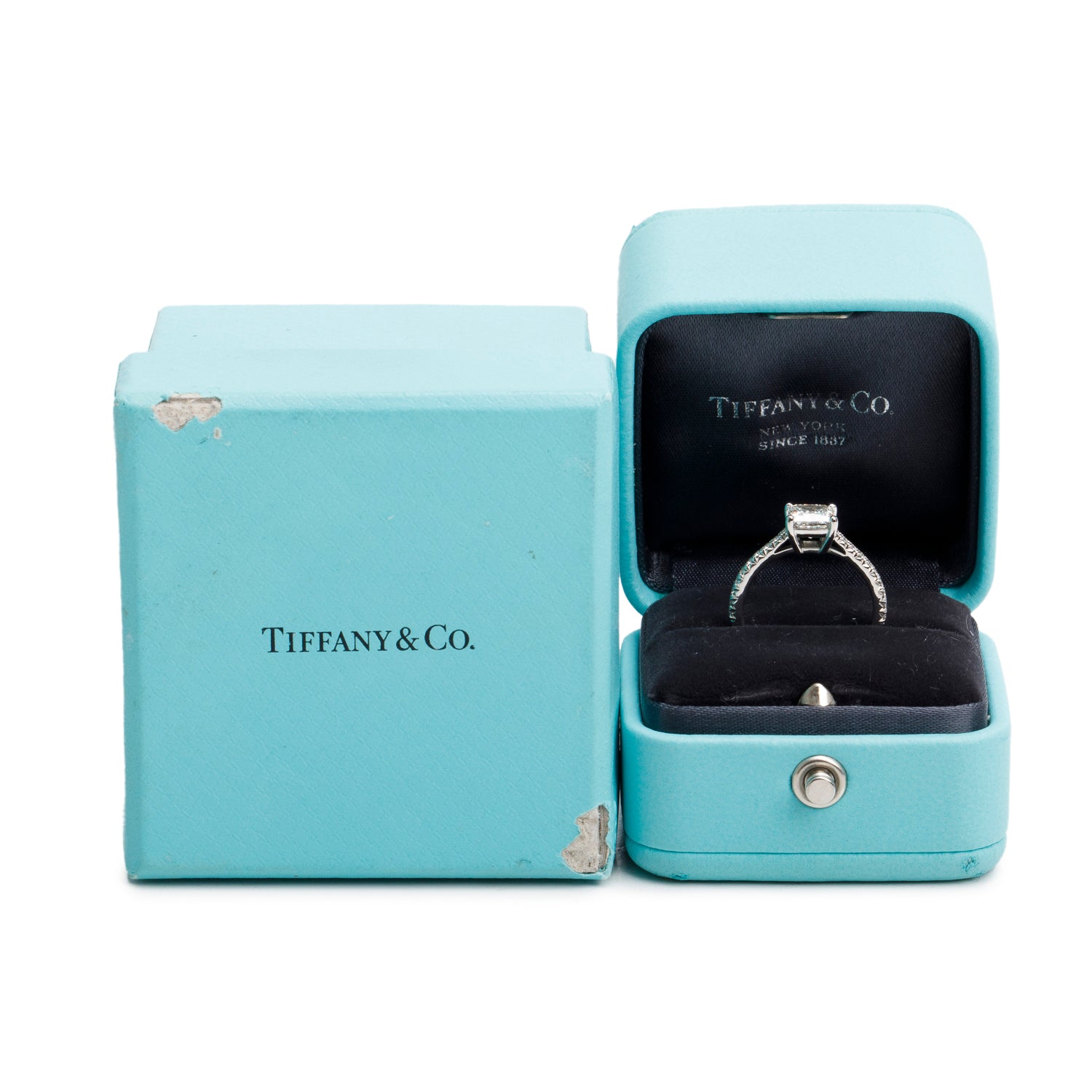 Tiffany & Co. Platinum 1.04 ct. Princess Cut Diamond Novo Engagement Ring, Size 5.5 w/ Box & Paperwork