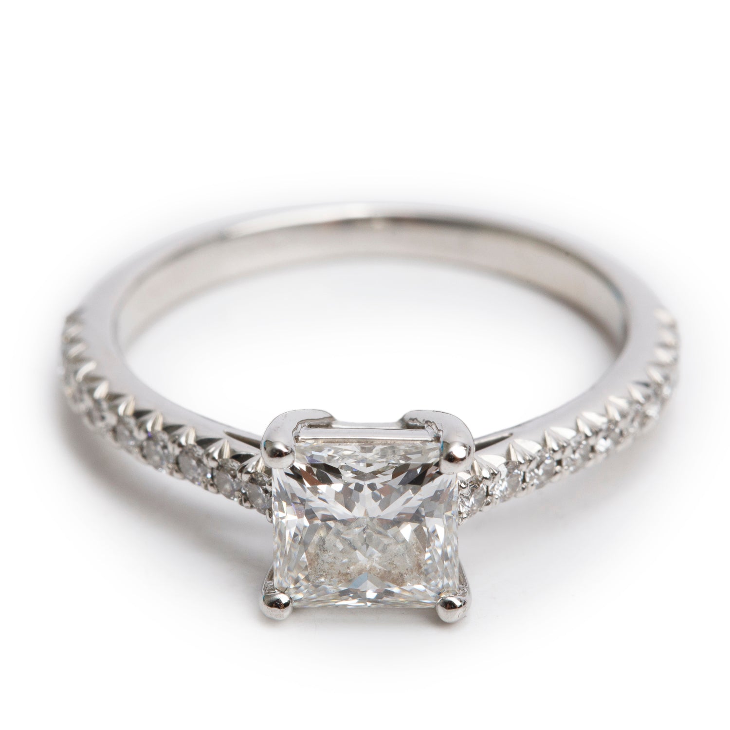 Tiffany & Co. Platinum 1.04 ct. Princess Cut Diamond Novo Engagement Ring, Size 5.5 w/ Box & Paperwork