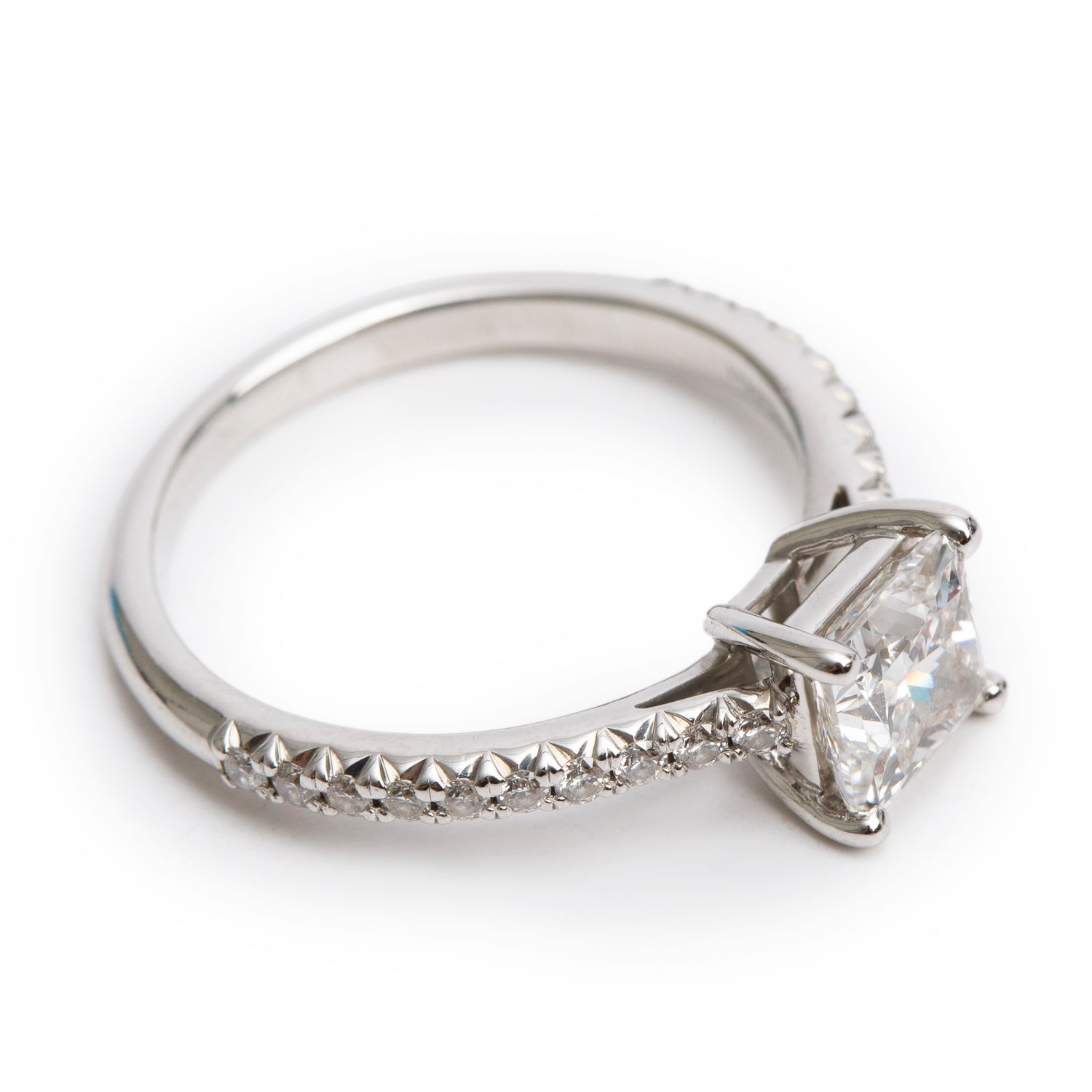 Tiffany & Co. Platinum 1.04 ct. Princess Cut Diamond Novo Engagement Ring, Size 5.5 w/ Box & Paperwork