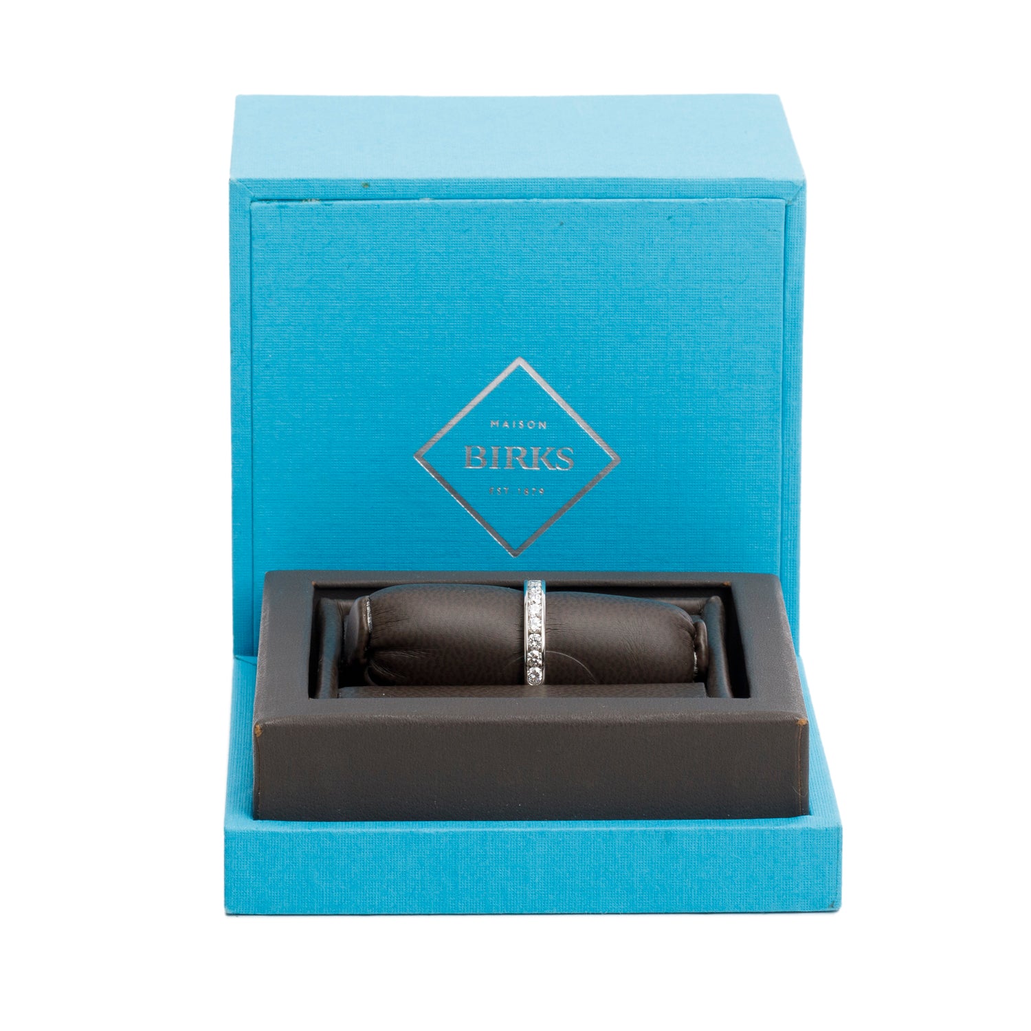 Birks 18k White Gold 0.65 tcw. Diamond Band, Size 8 w/ Box