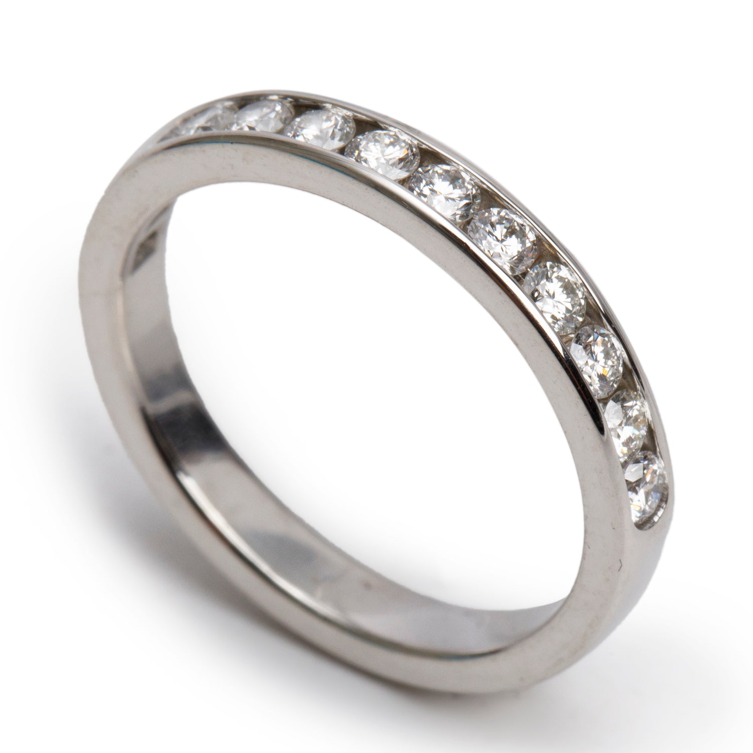 Birks 18k White Gold 0.65 tcw. Diamond Band, Size 8 w/ Box