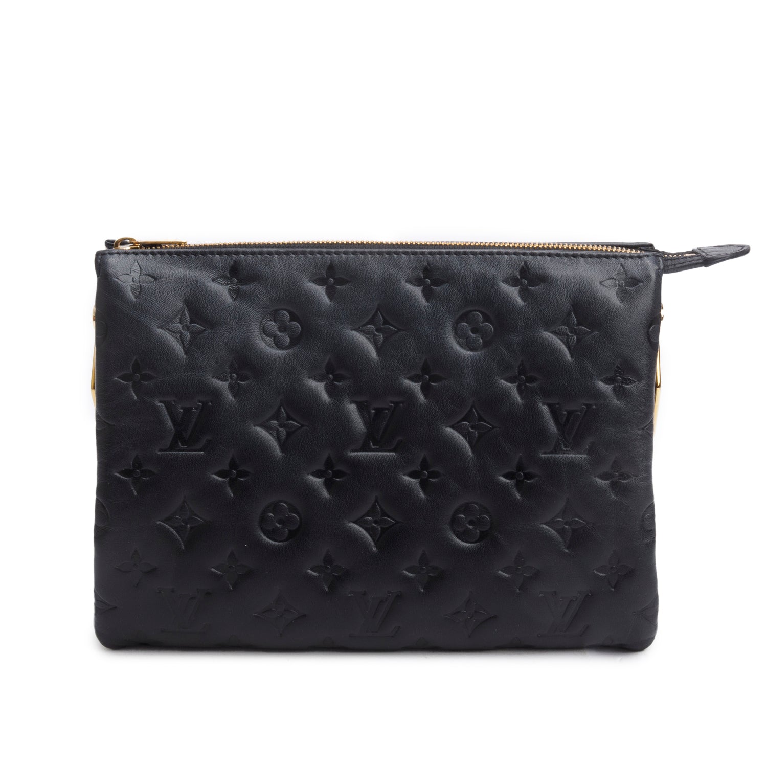 Louis Vuitton 2021 Black Monogram Embossed Lambskin Leather Coussin PM w/ Straps, Box & Receipt