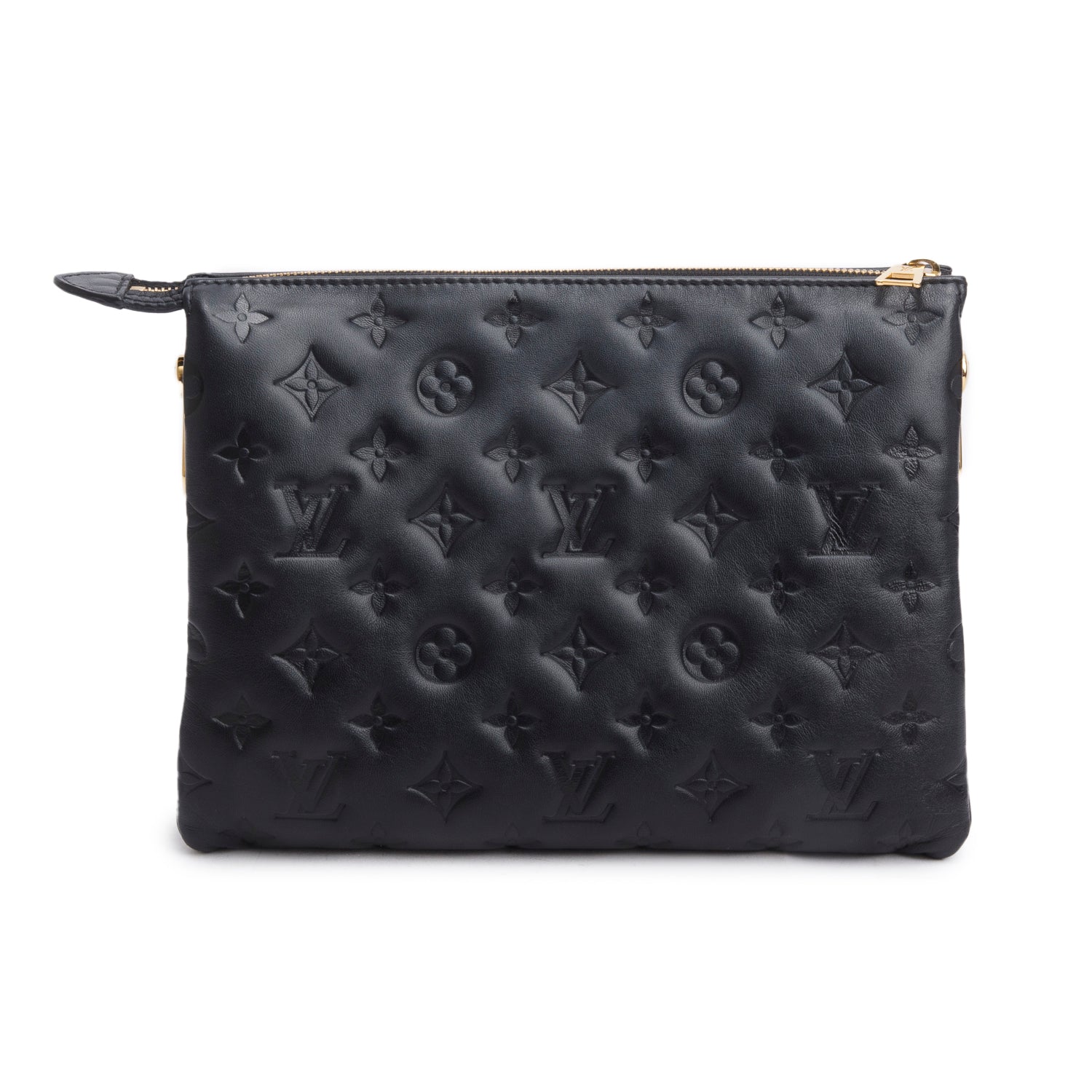 Louis Vuitton 2021 Black Monogram Embossed Lambskin Leather Coussin PM w/ Straps, Box & Receipt