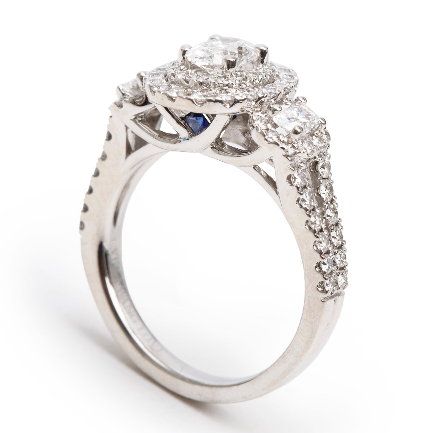 Vera Wang 14k White Gold Love Oval Cut Diamond Engagement Ring, Size 6.5