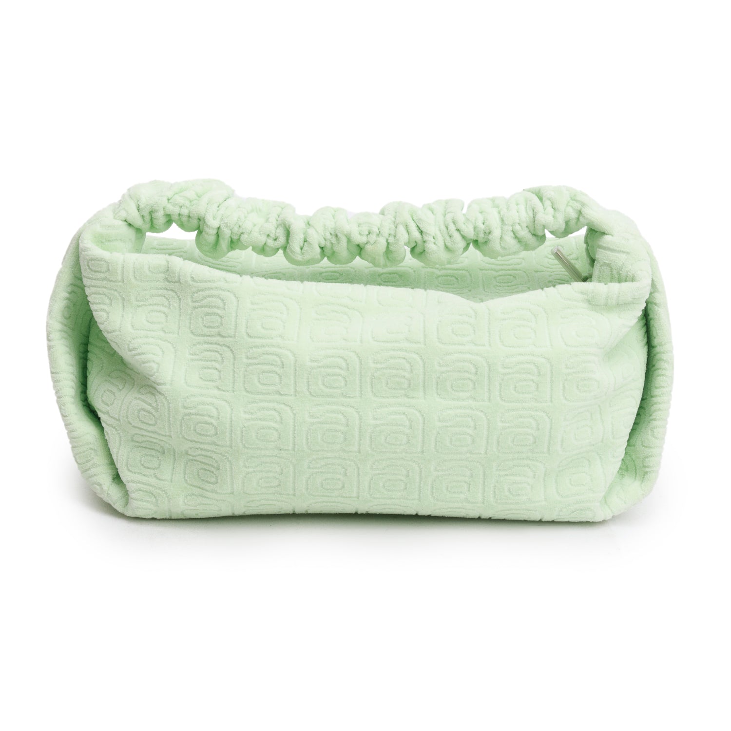 Alexander Wang Green Velour Small Jacquard Scrunchie Bag