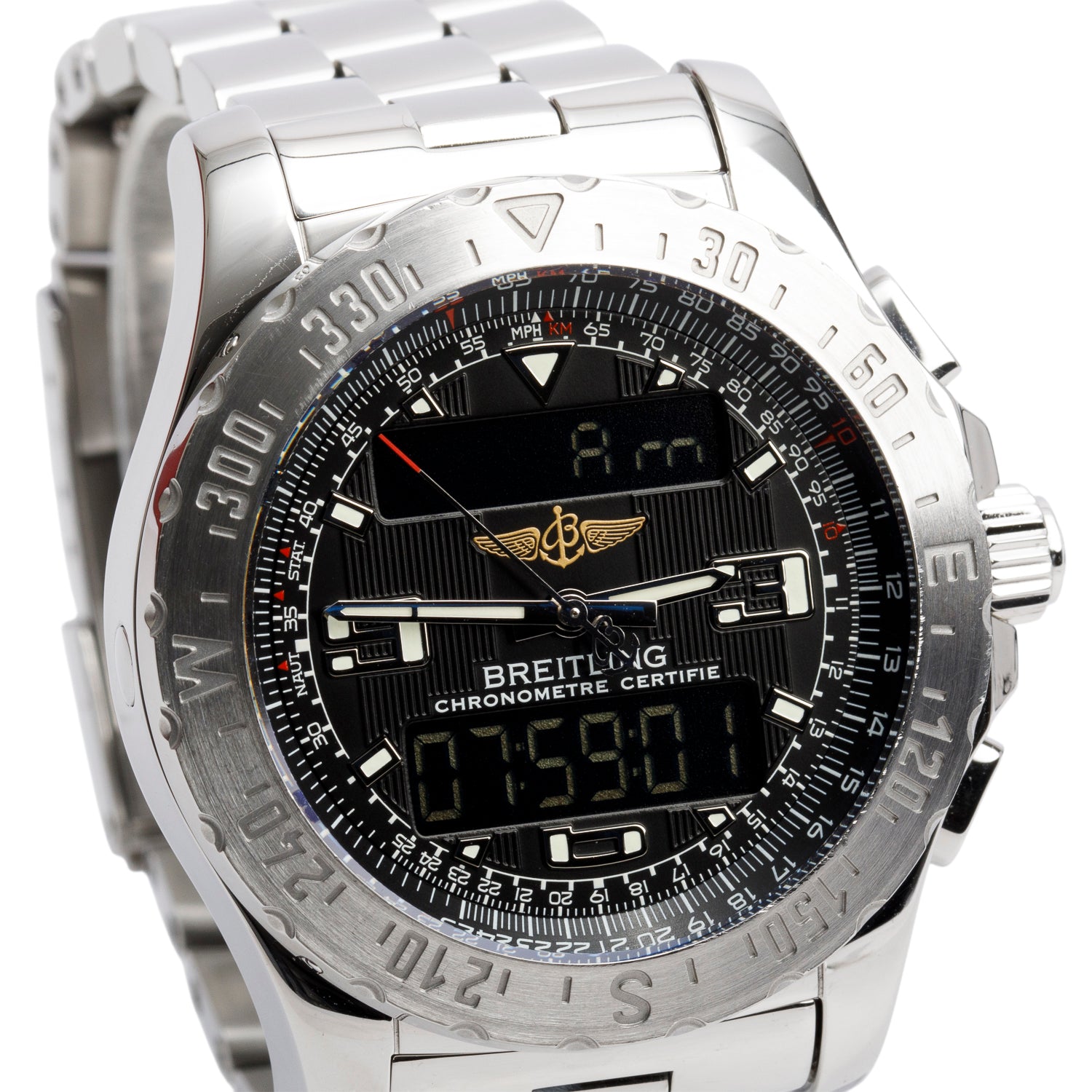Breitling Stainless Steel Airwolf 43 MM Chronometer Quartz Watch A78363 w/ Box & Papers