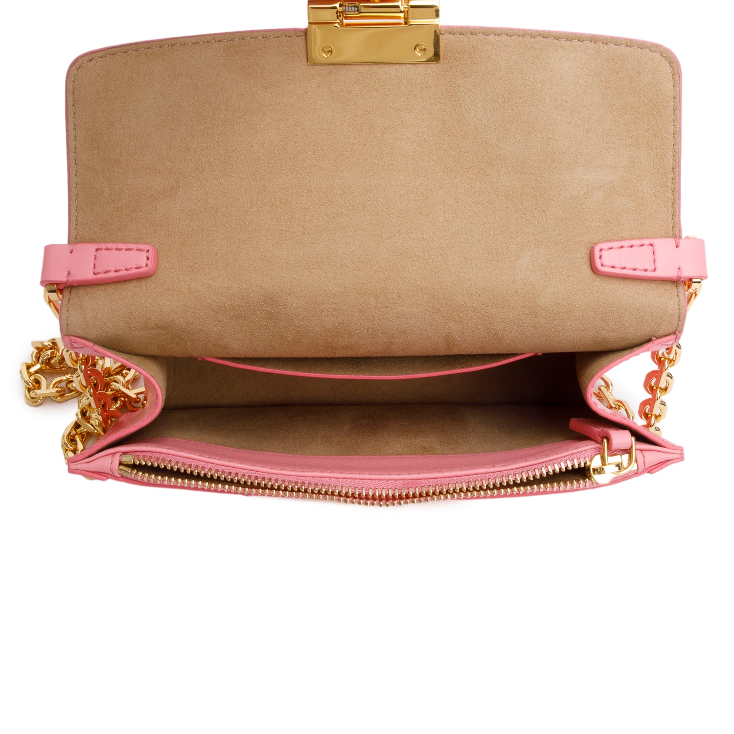 MCM Pink Leather Small Tracy Crossbody Wallet