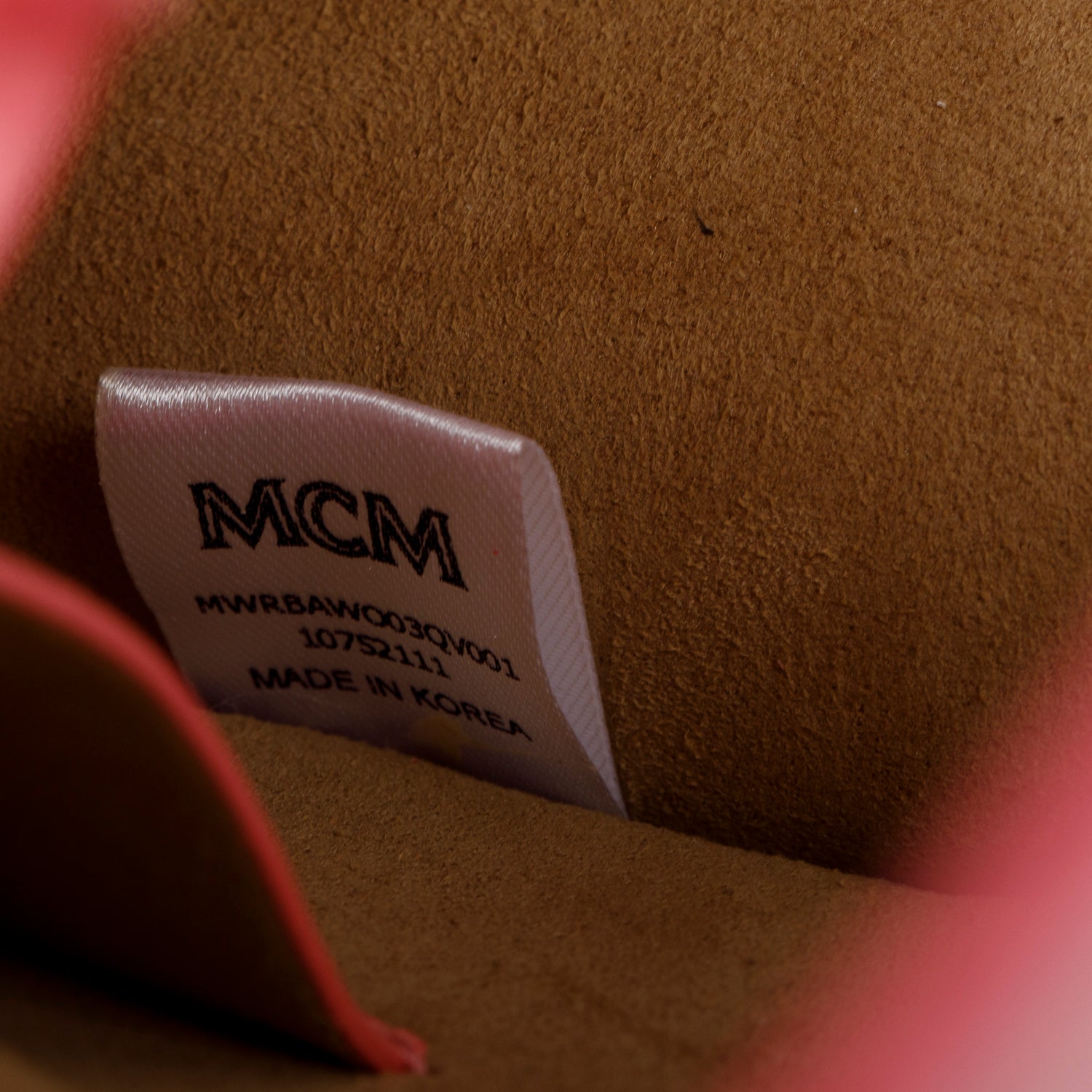 MCM Pink Leather Small Tracy Crossbody Wallet