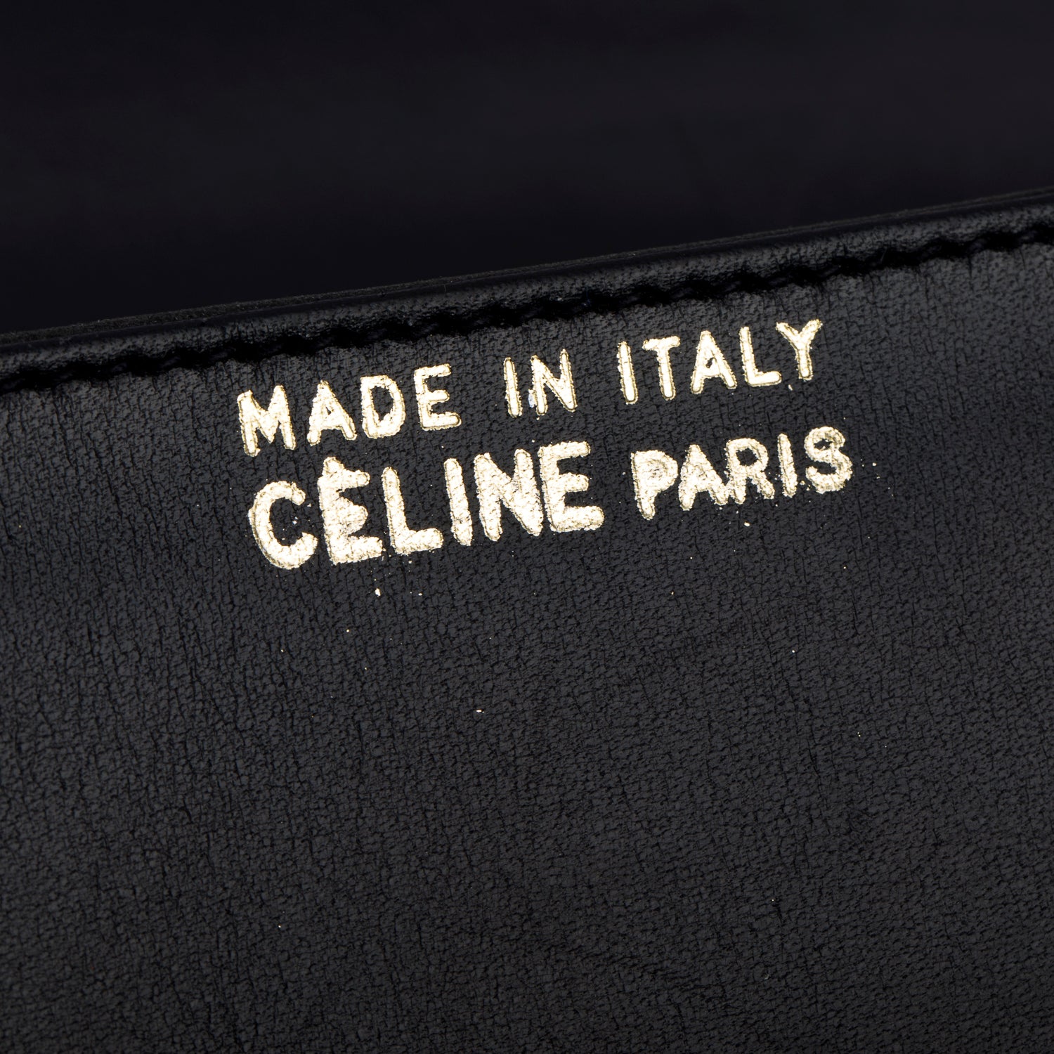 Celine Vintage Black Leather Horse Carriage Shoulder Bag