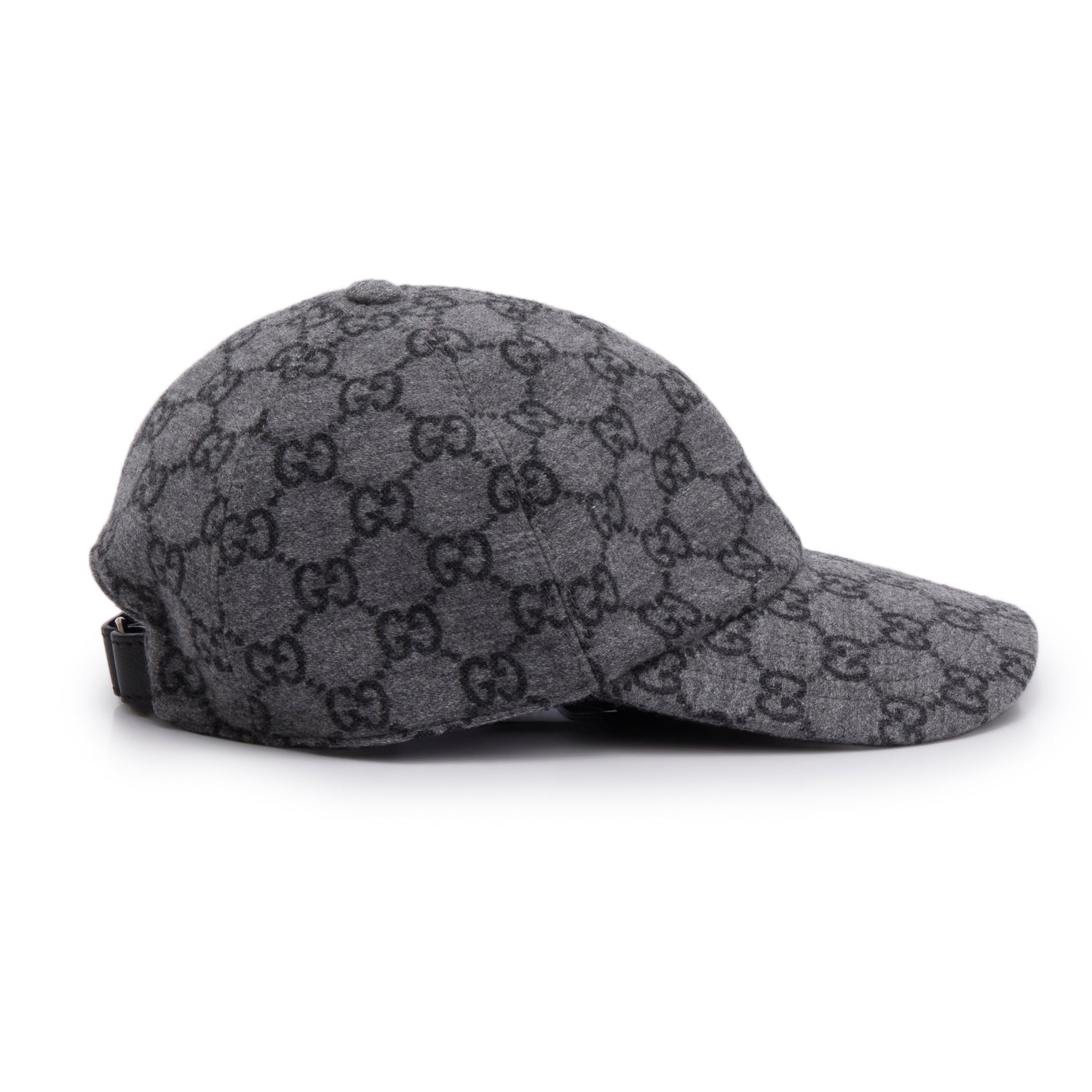 Gucci Grey Wool GG Monogram Baseball Hat, Size M 58