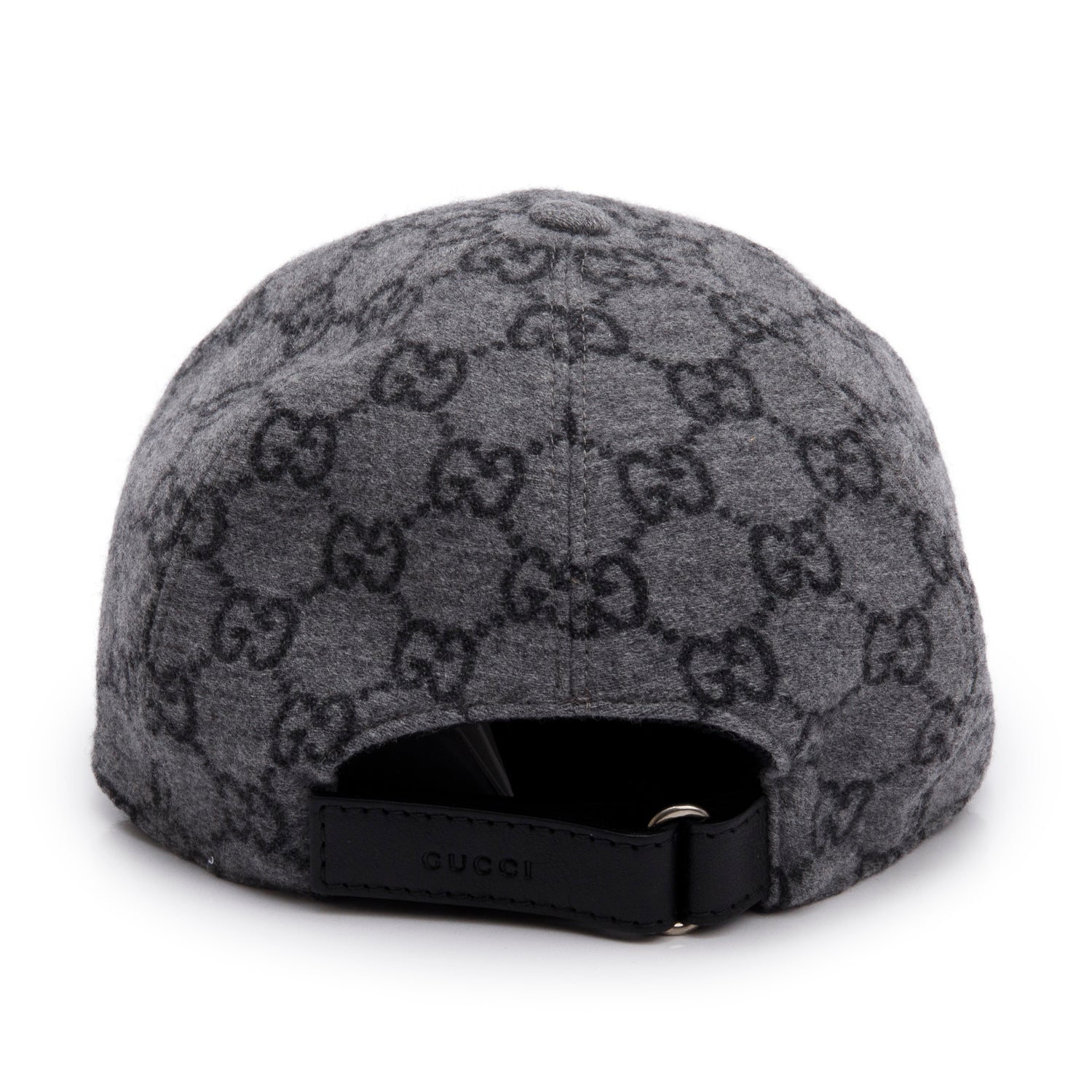 Gucci Grey Wool GG Monogram Baseball Hat, Size M 58