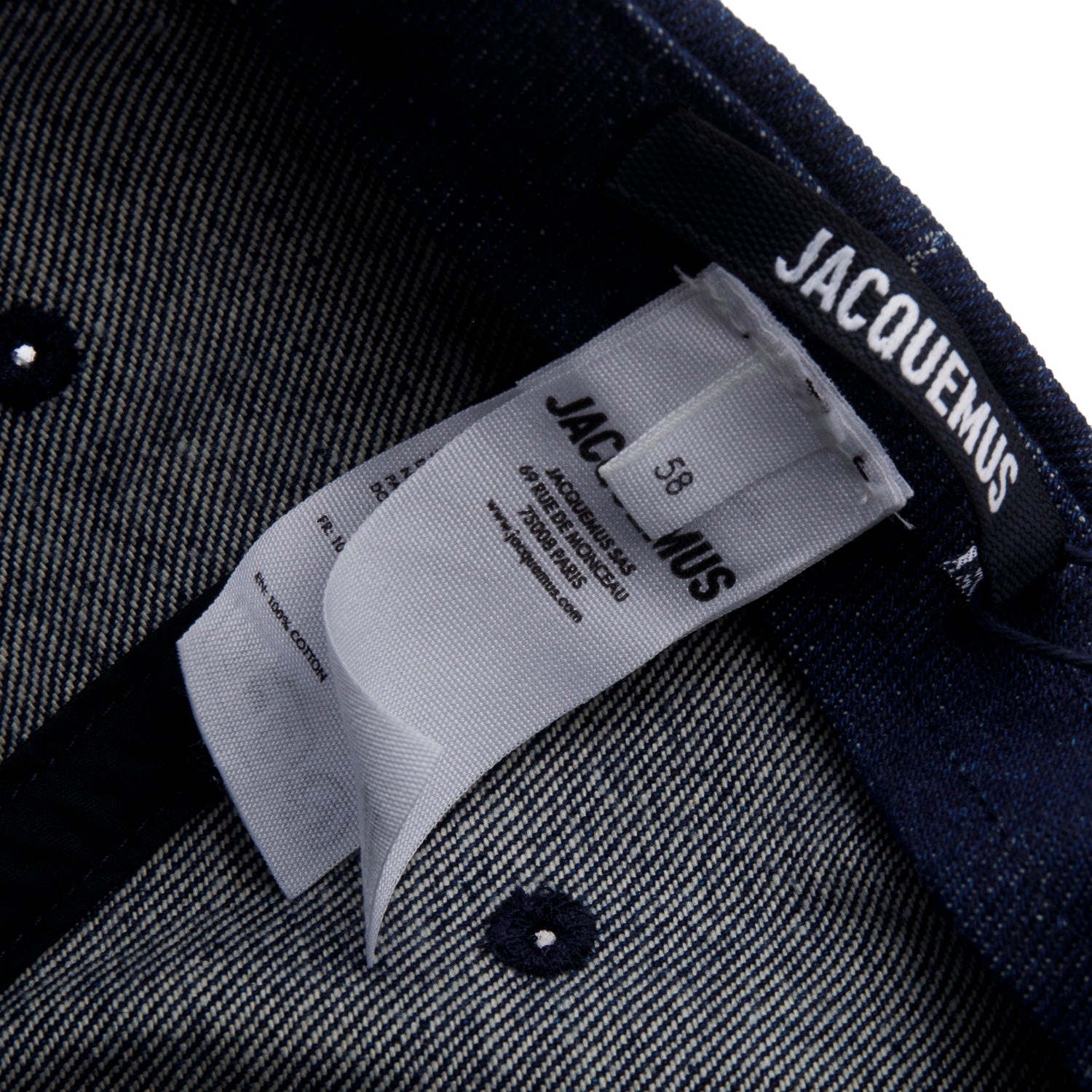 Jacquemus Blue Denim La Casquette Gadjo, Size 58