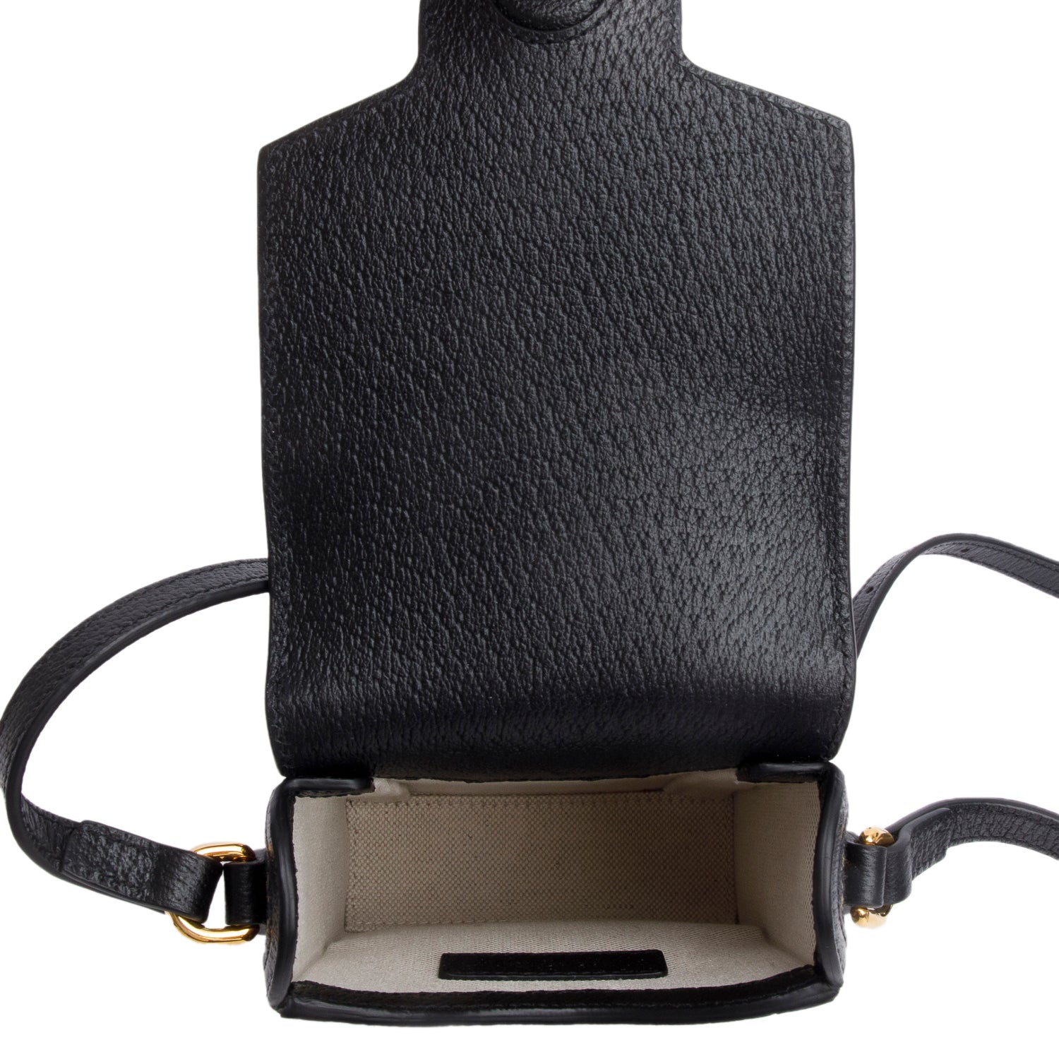 Gucci Black GG Supreme Denim Monogram Mini Horsebit 1955 Crossbody Bag