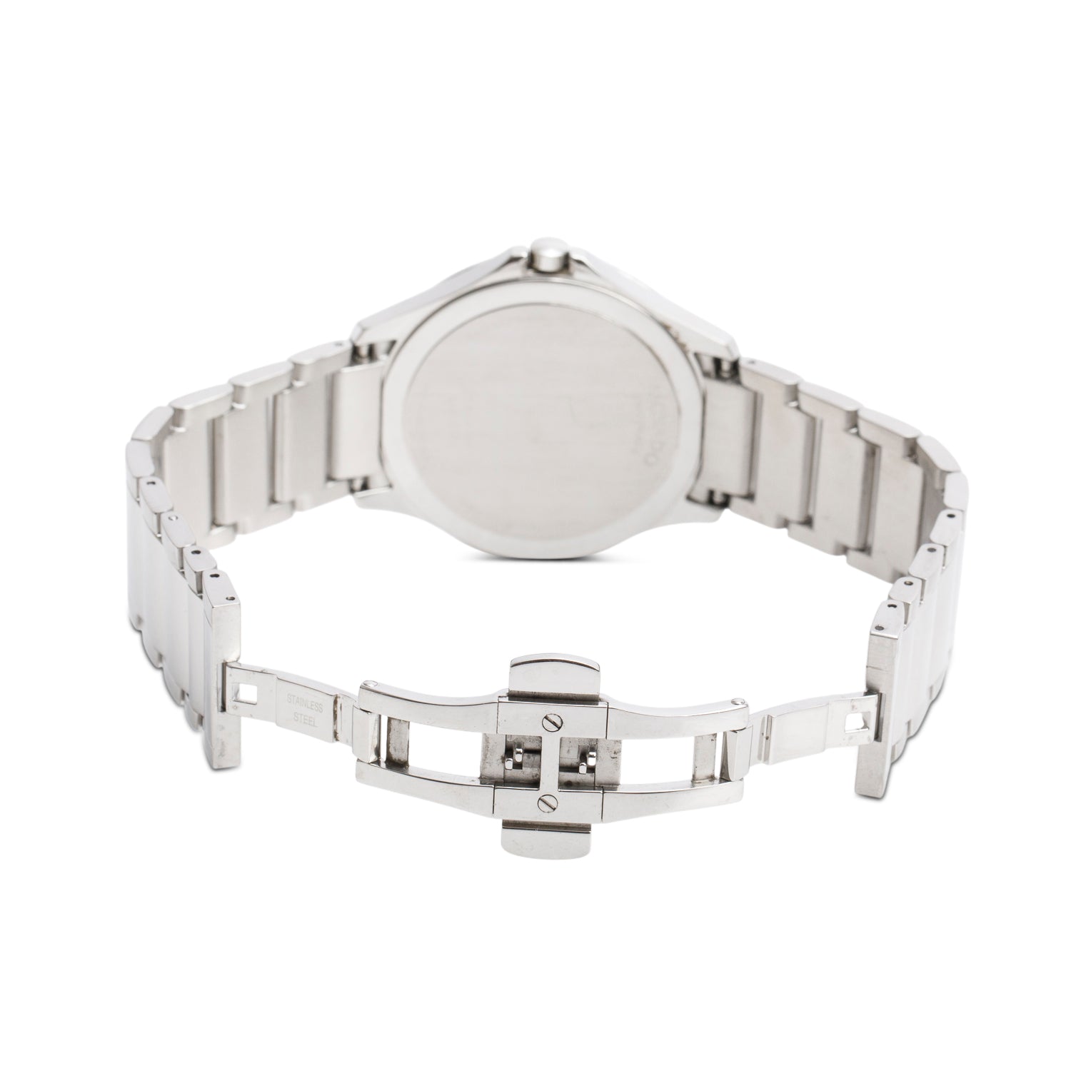 Movado Stainless Steel Masino 40 MM Quartz Watch Black Diamond Dial w/ Box