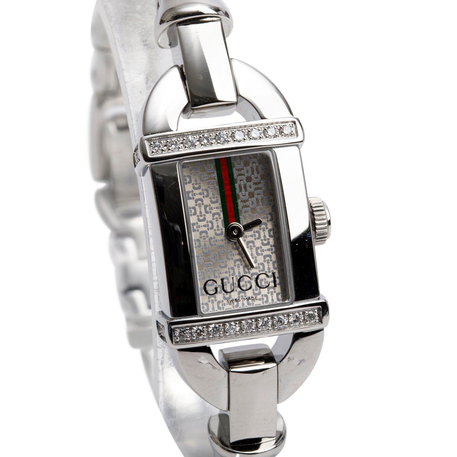Gucci Stainless Steel Diamond Bezel 6800 Series Watch w/ Box & Papers