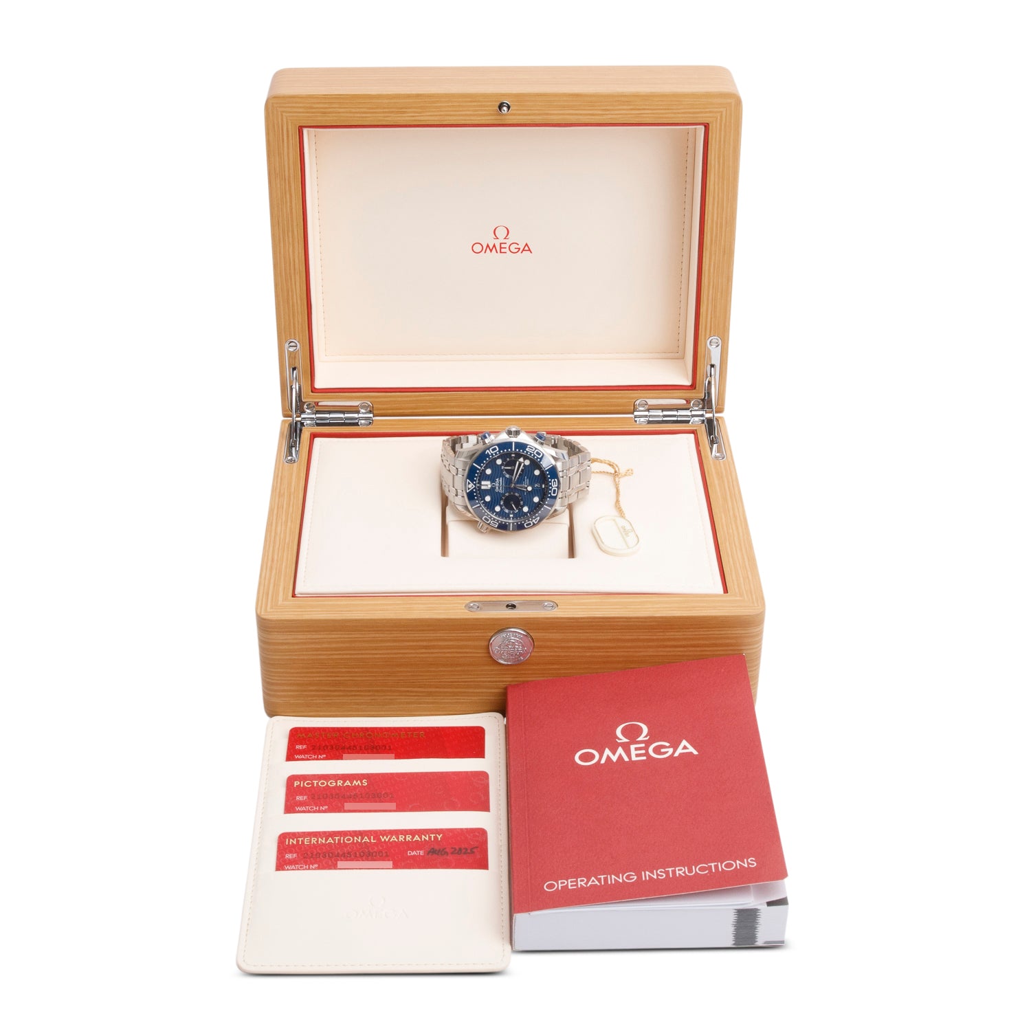 Omega 2025 Stainless Steel Seamaster Diver 300M Co-Axial Master Chronometer 44 MM Automatic Chronograph Watch Blue Dial w/ Box & Papers