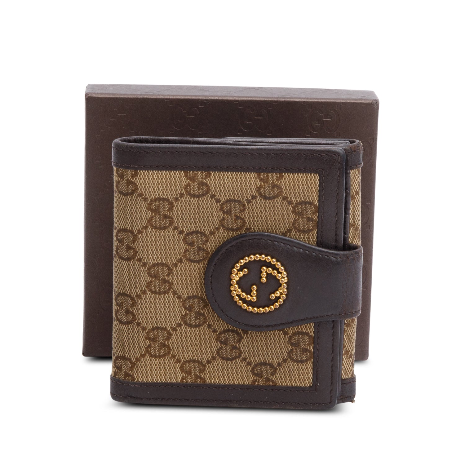Gucci Beige GG Supreme Bi-Fold Wallet w/ Box