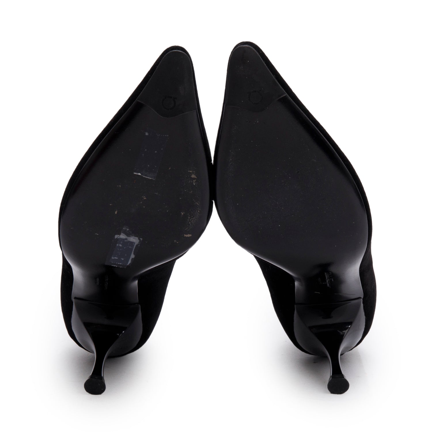 Ferragamo Black Velvet Bardwill Bow Accent Pumps, Size 8 w/ Box