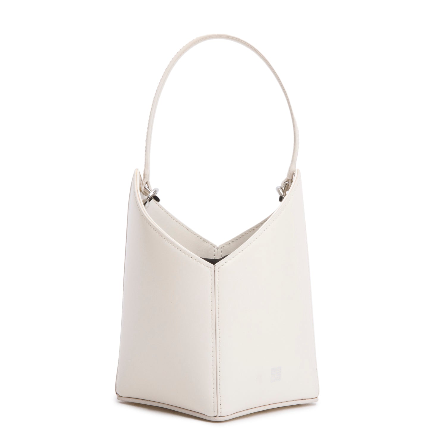 Givenchy 2022 White Leather Mini Cut Out Bucket Bag w/ Strap