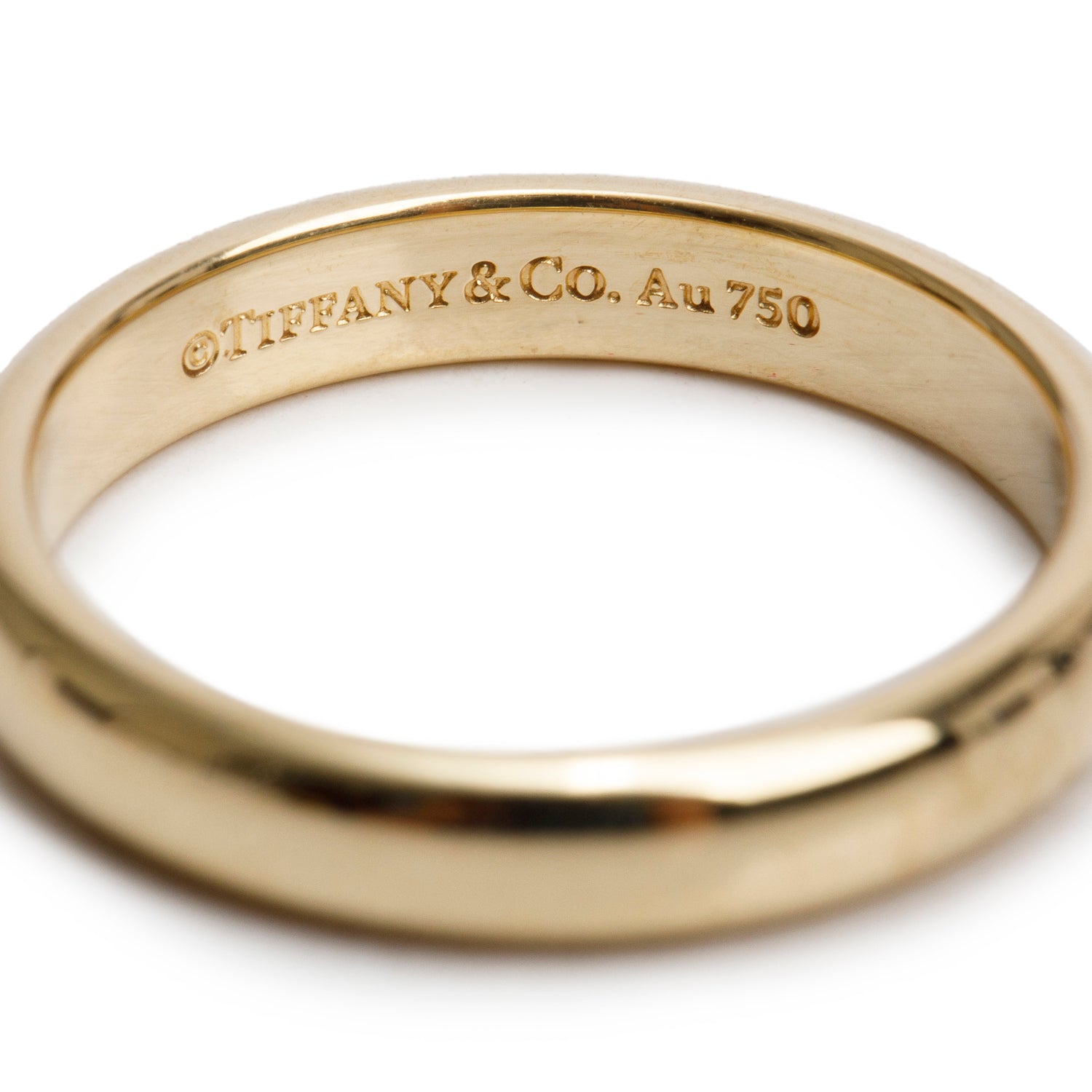 Tiffany & Co. 18k Yellow Gold 3 MM Wedding Band Ring, Size 4.25