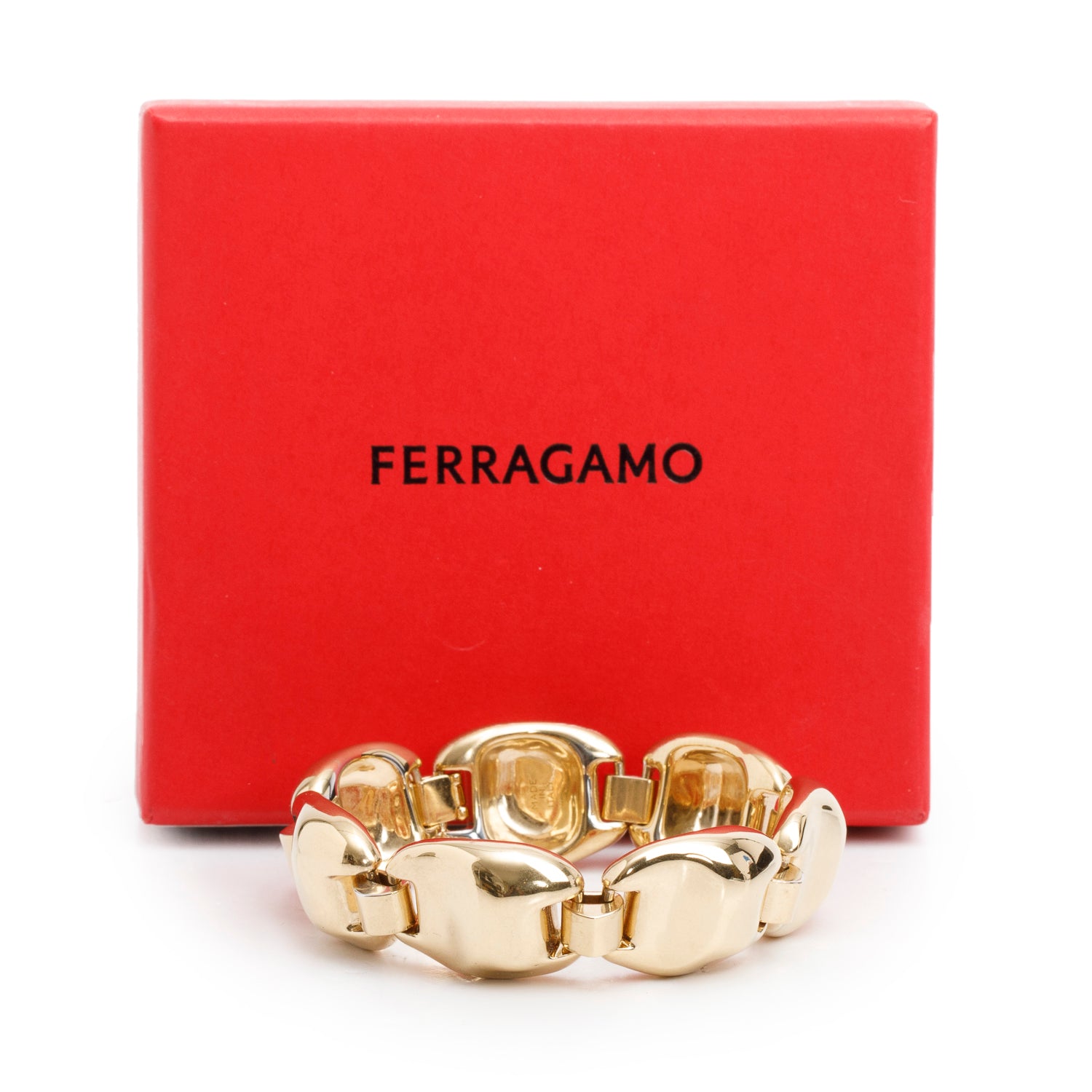 Ferragamo Brass Varastone Bracelet w/ Box