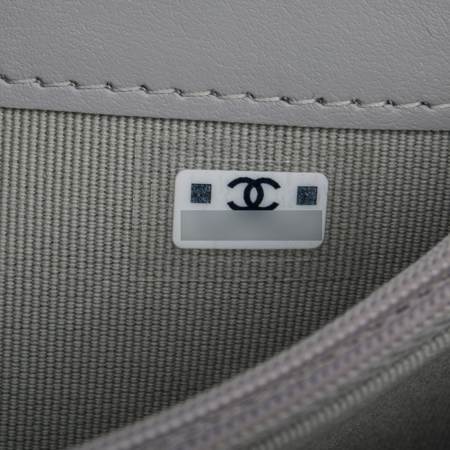 Chanel Grey Shiny Calfskin Leather Classic Small Flap Wallet w/ Box