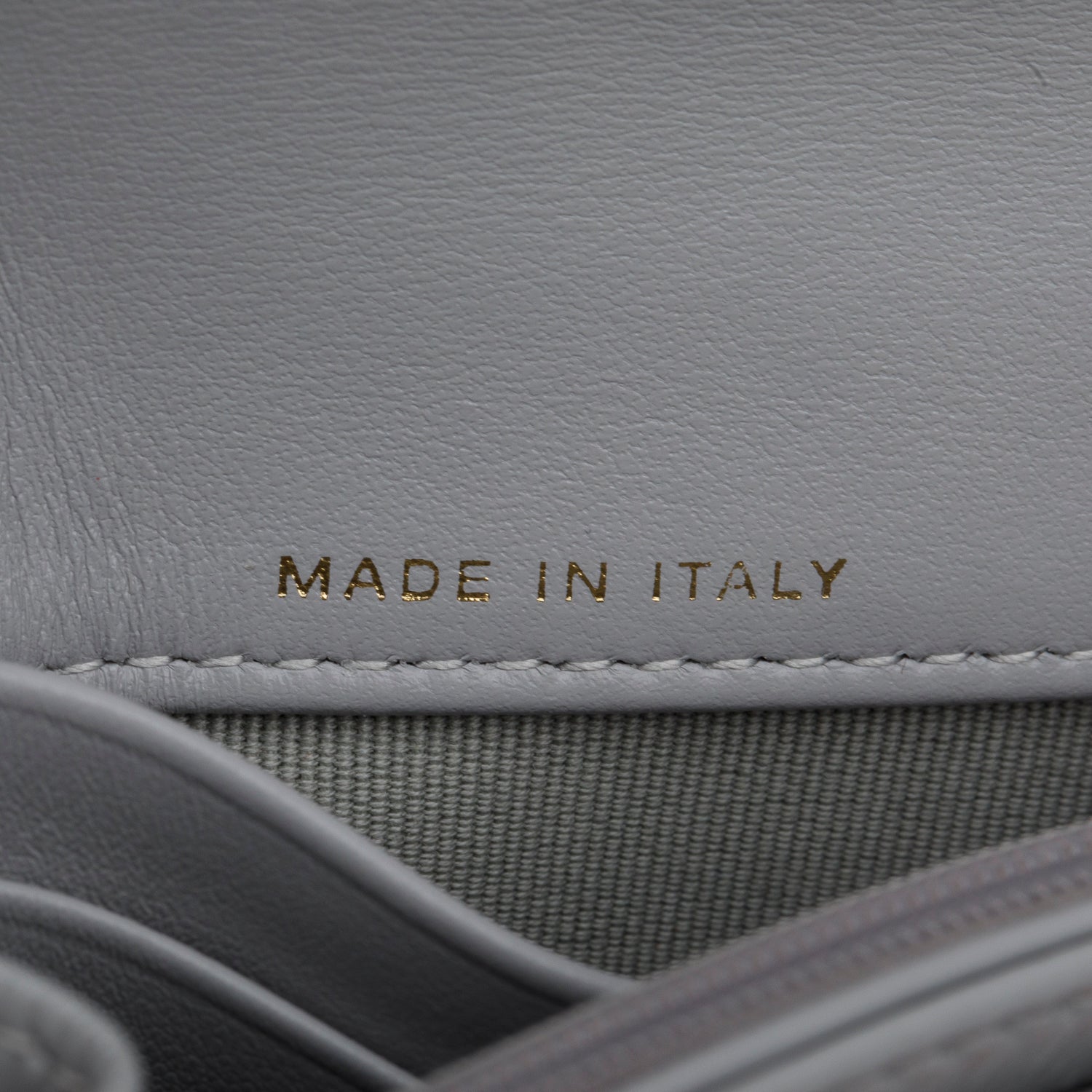 Chanel Grey Shiny Calfskin Leather Classic Small Flap Wallet w/ Box