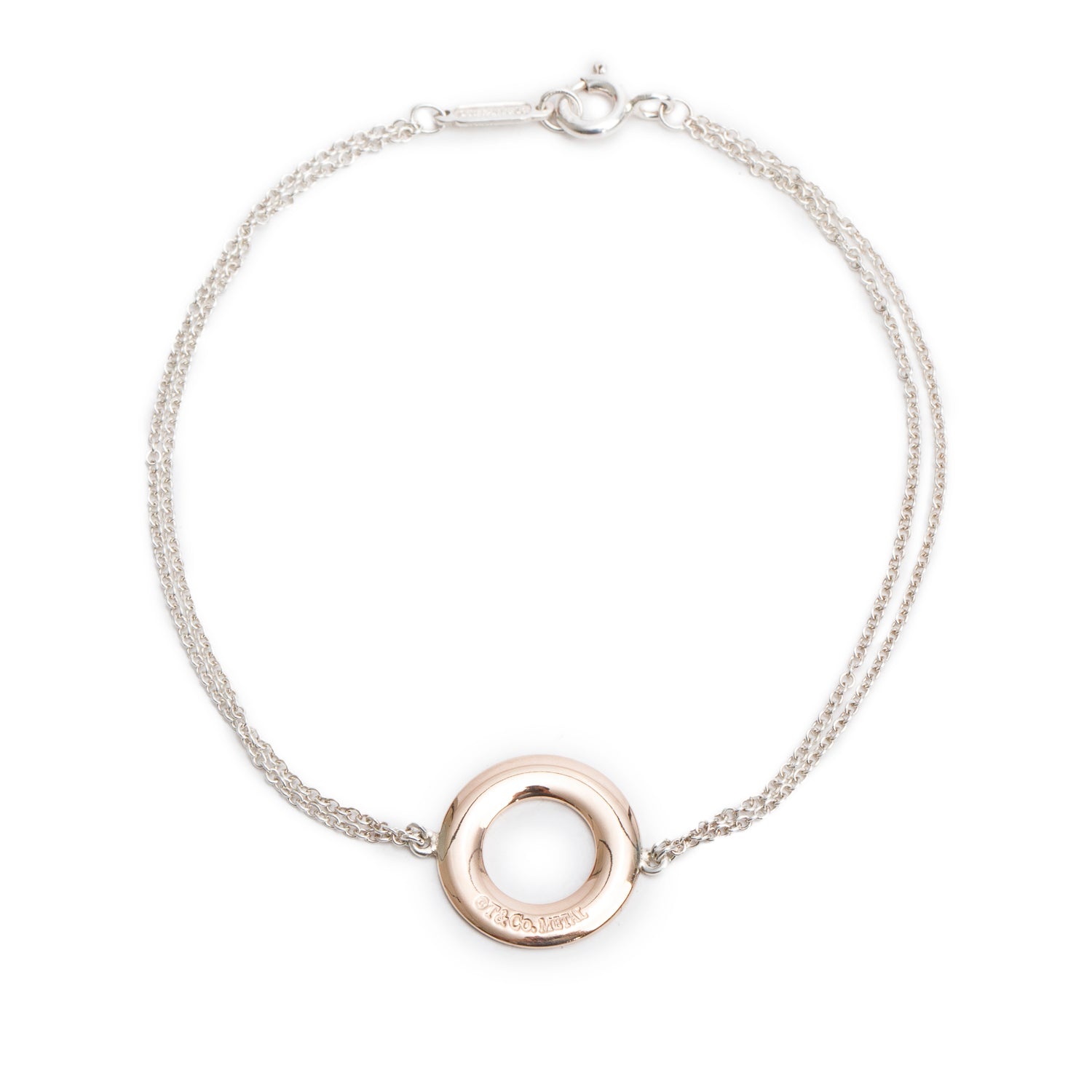 Tiffany & Co. Sterling Silver & Rubedo Metal 1837 Circle Bracelet