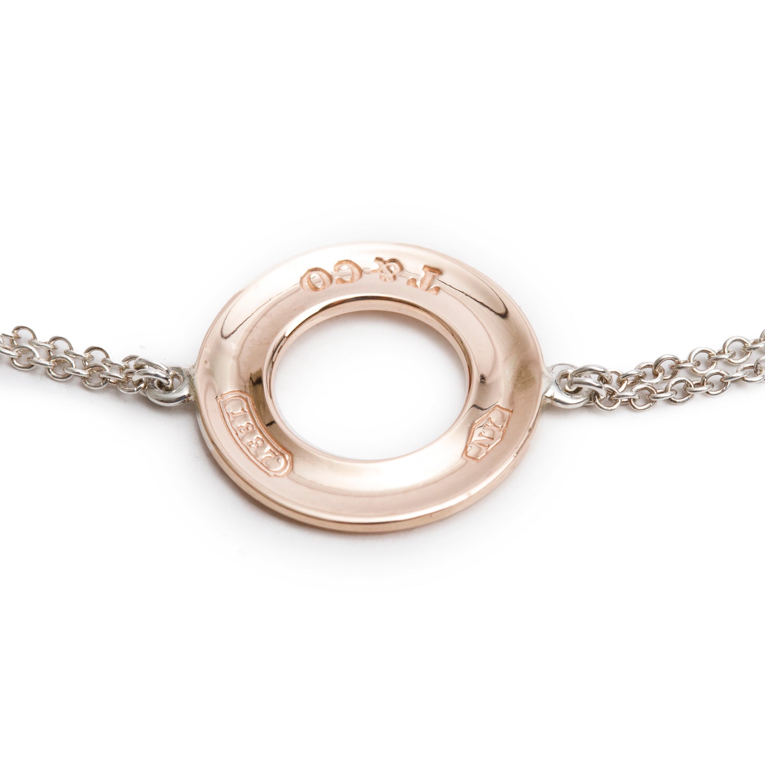 Tiffany & Co. Sterling Silver & Rubedo Metal 1837 Circle Bracelet